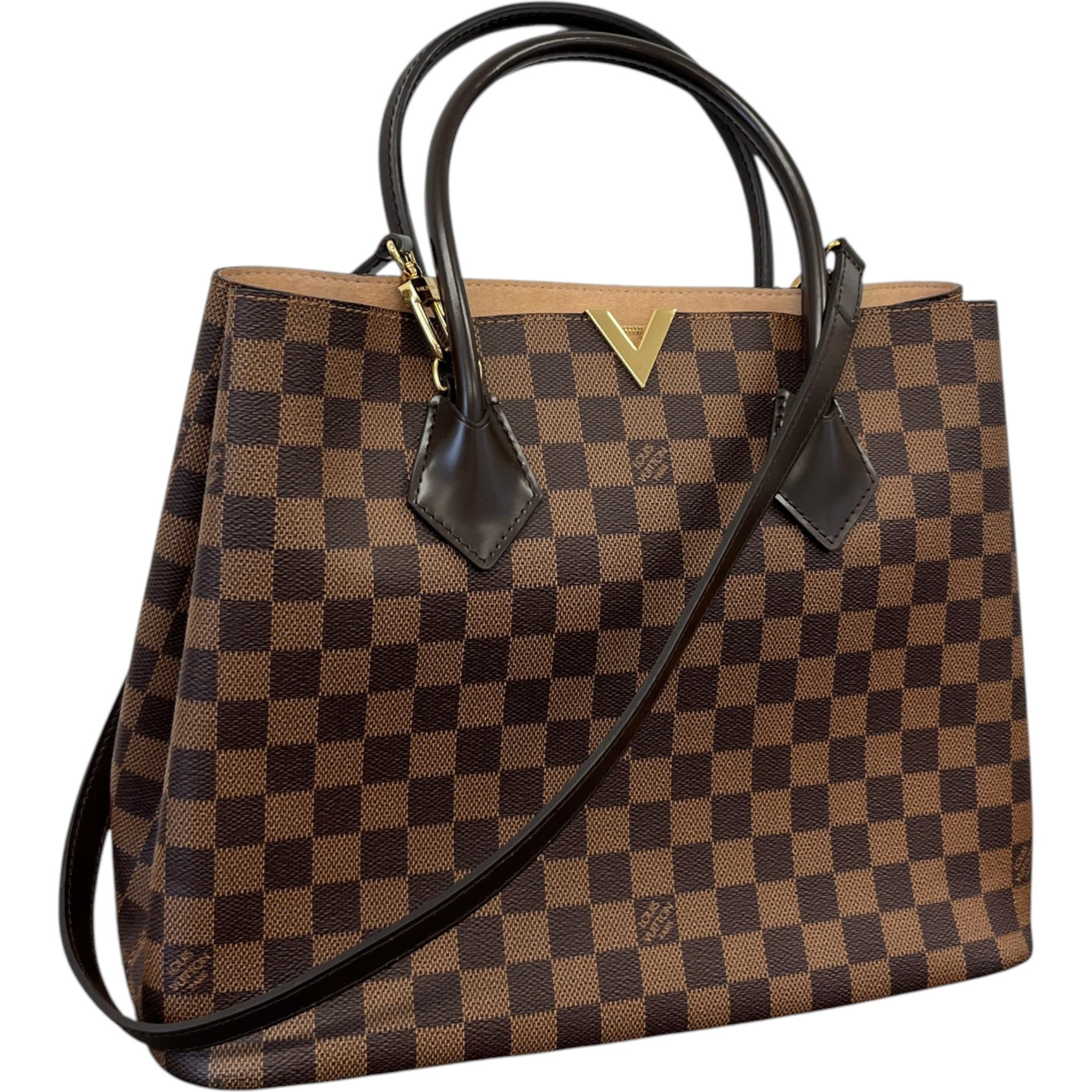 Women's Damier Ebene Kensington Handbag Brown