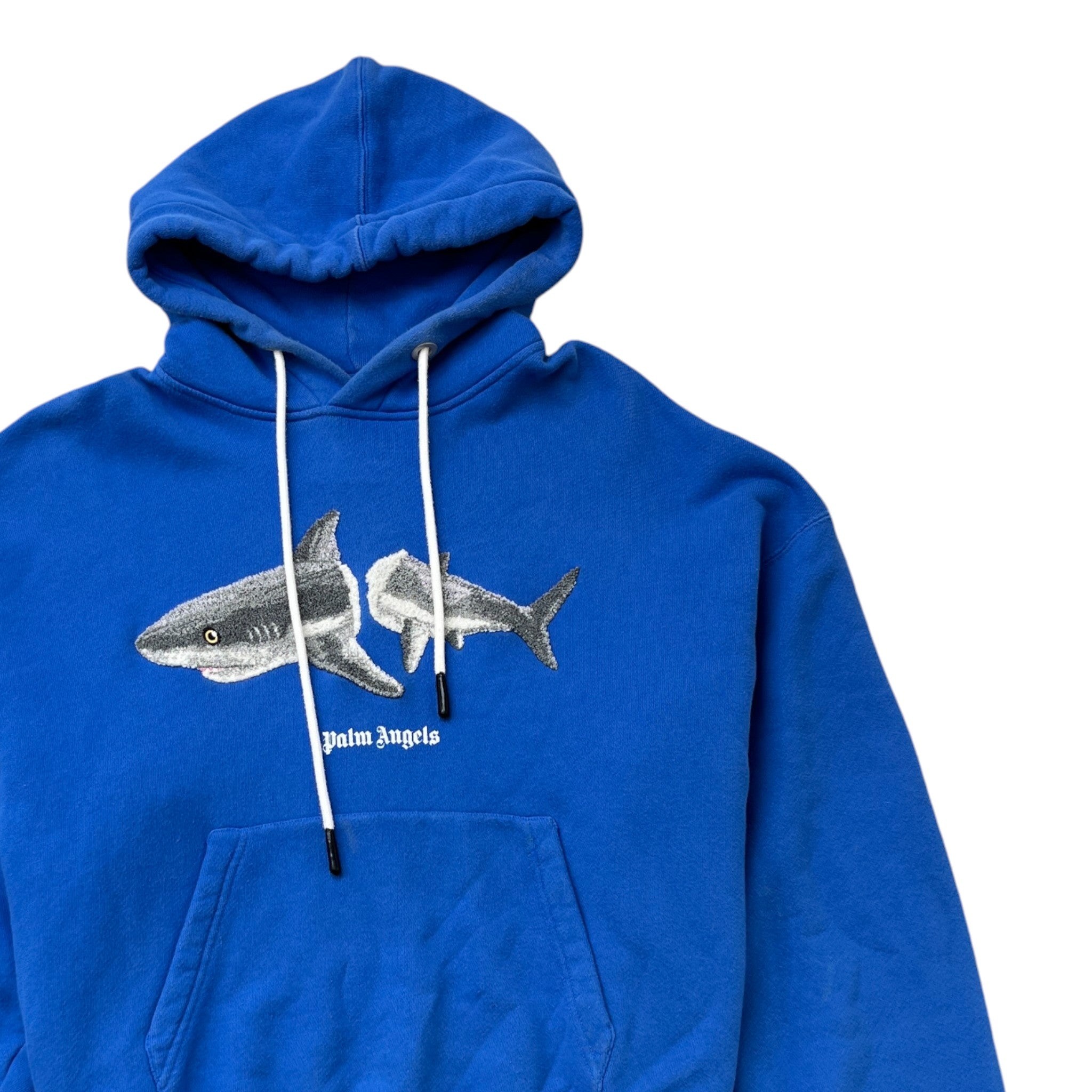 Men's Shark Logo Hoodie Blue Size M