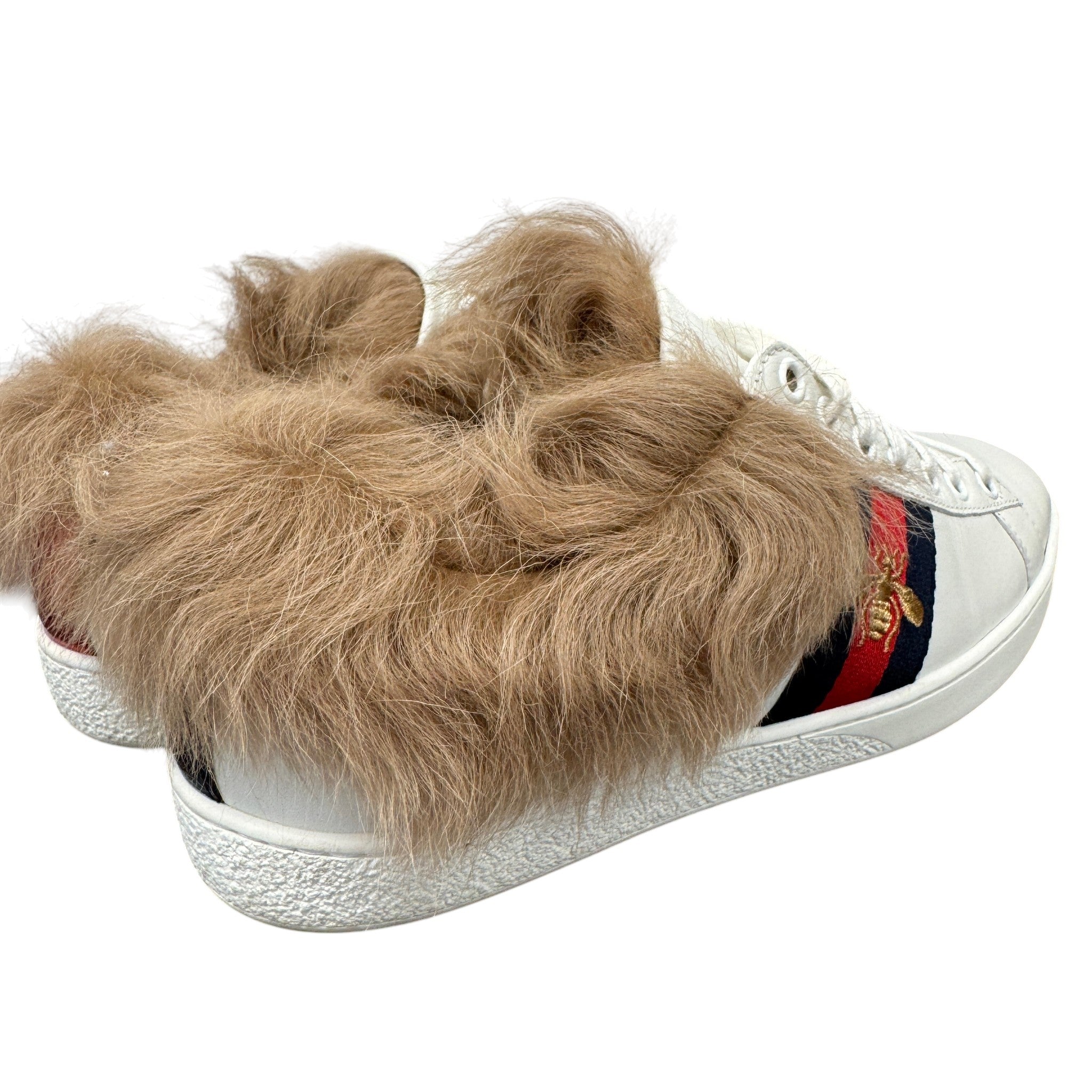 Women's Ace Fur Low Trainers White Size EU 37 / UK 4