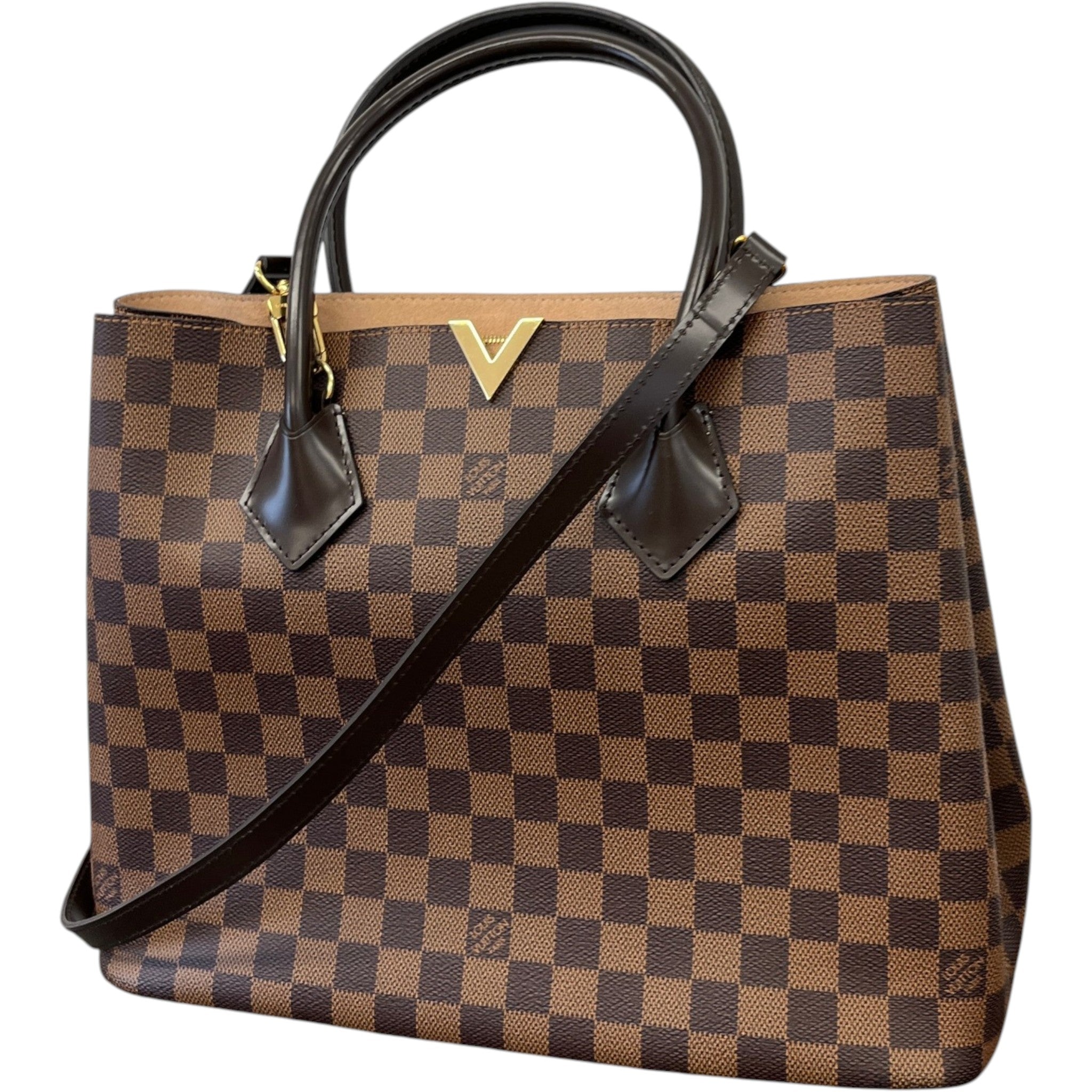 Women's Damier Ebene Kensington Handbag Brown