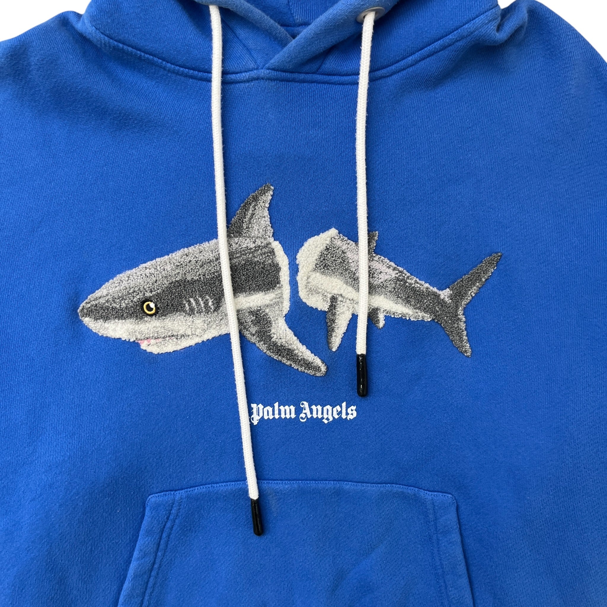 Men's Shark Logo Hoodie Blue Size M