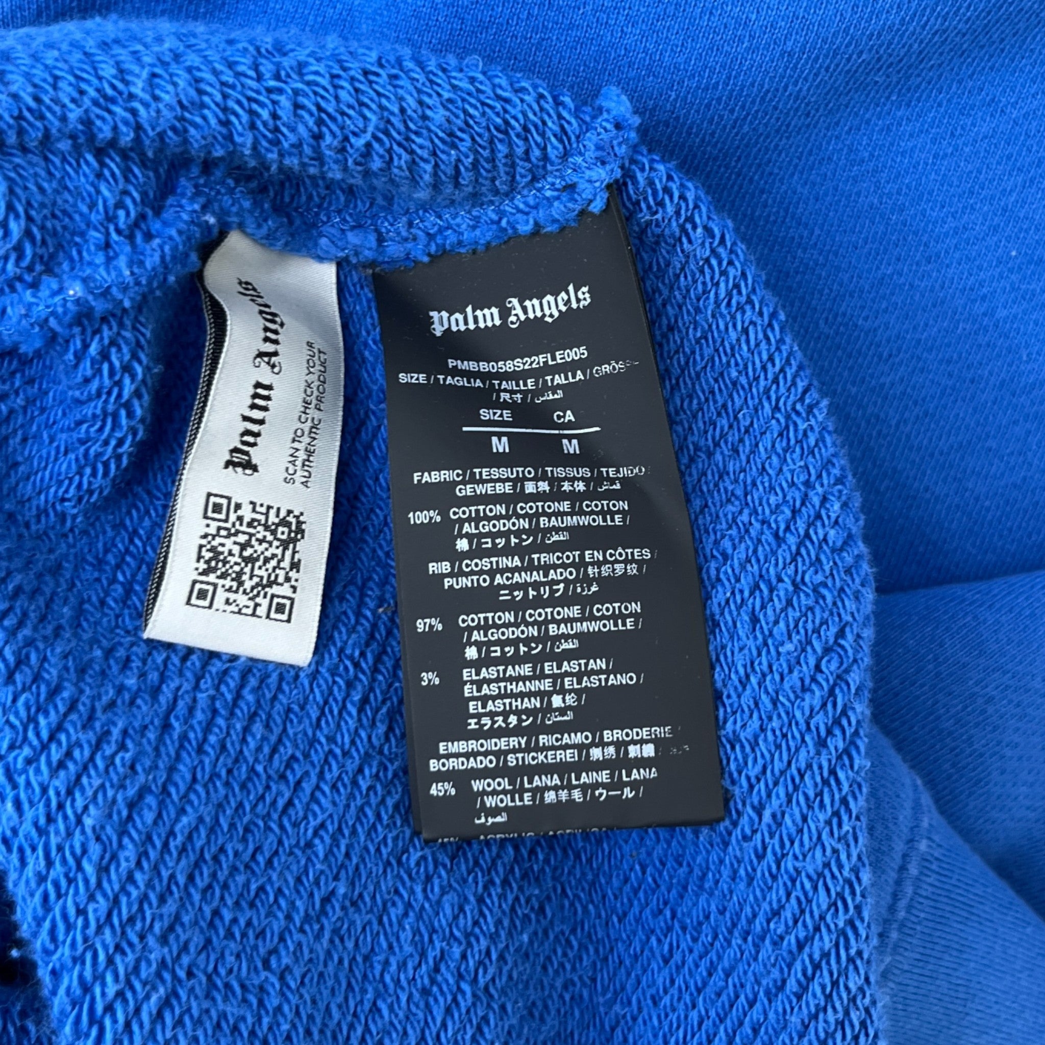 Men's Shark Logo Hoodie Blue Size M