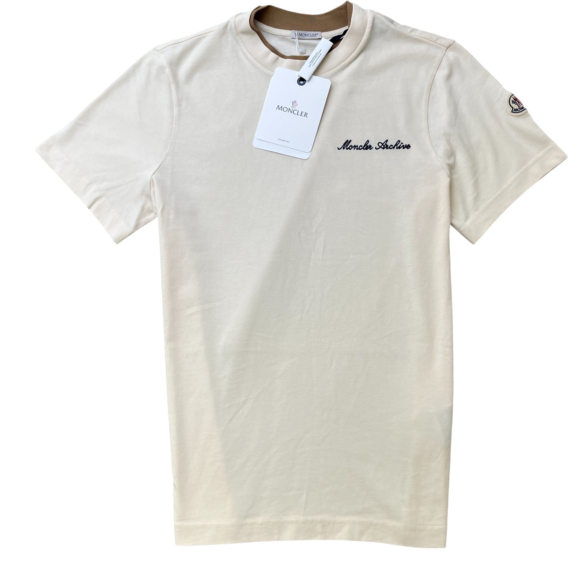 Men's Ss Logo T-Shirt Cream Size S