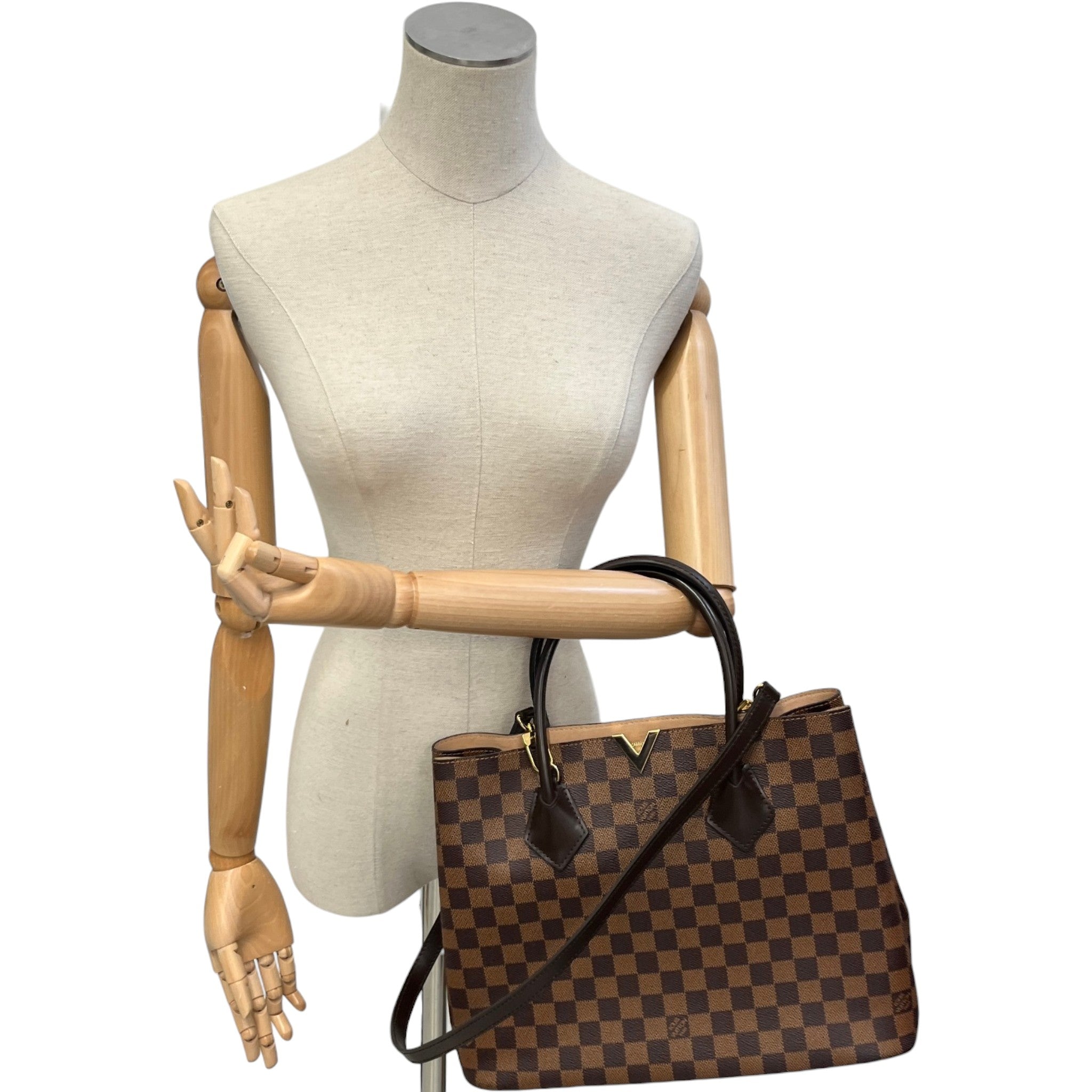 Women's Damier Ebene Kensington Handbag Brown