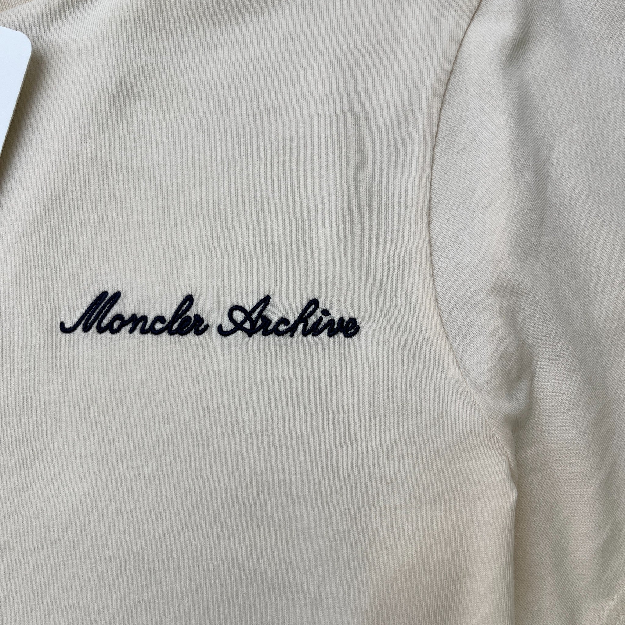 Men's Ss Logo T-Shirt Cream Size M