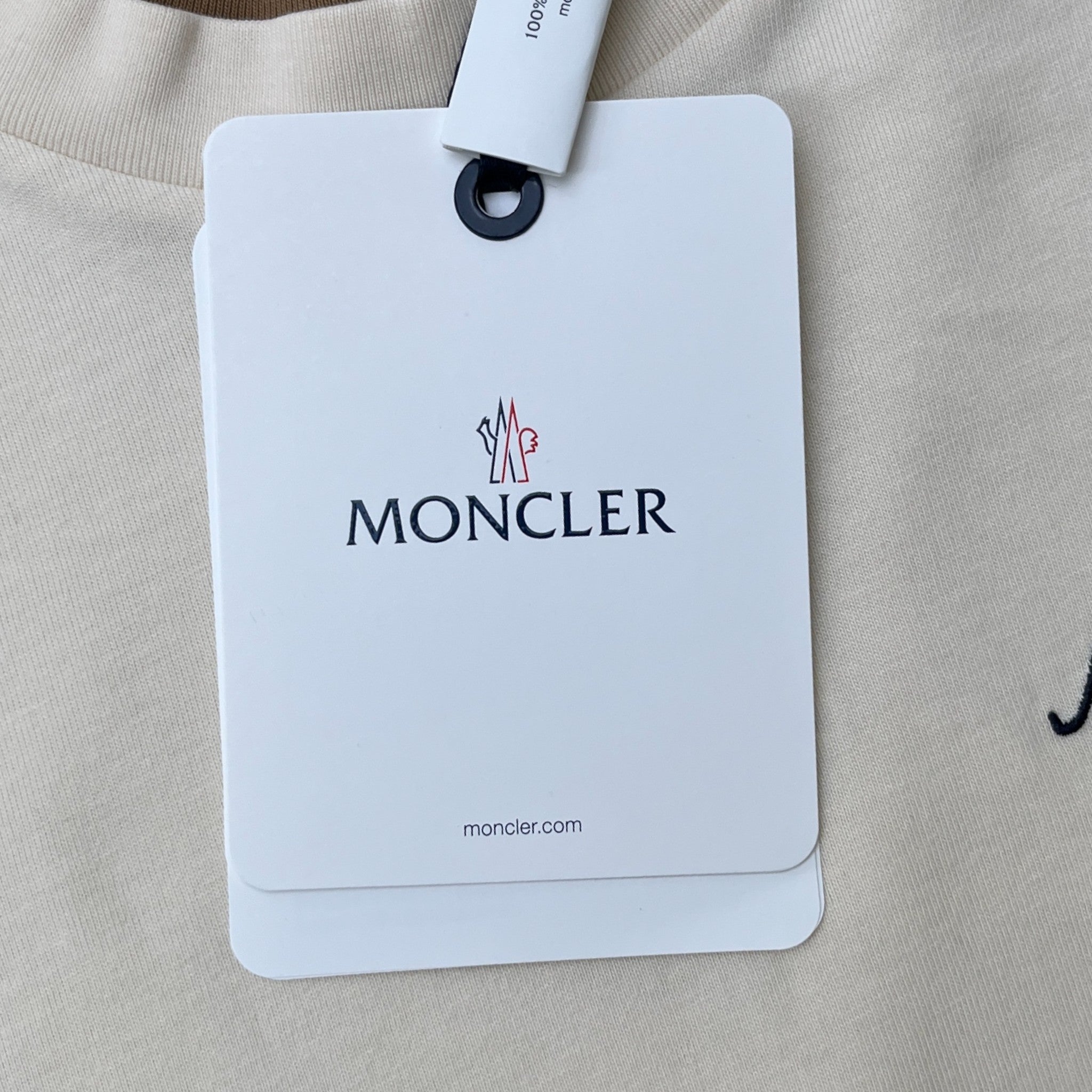 Men's Ss Logo T-Shirt Cream Size M