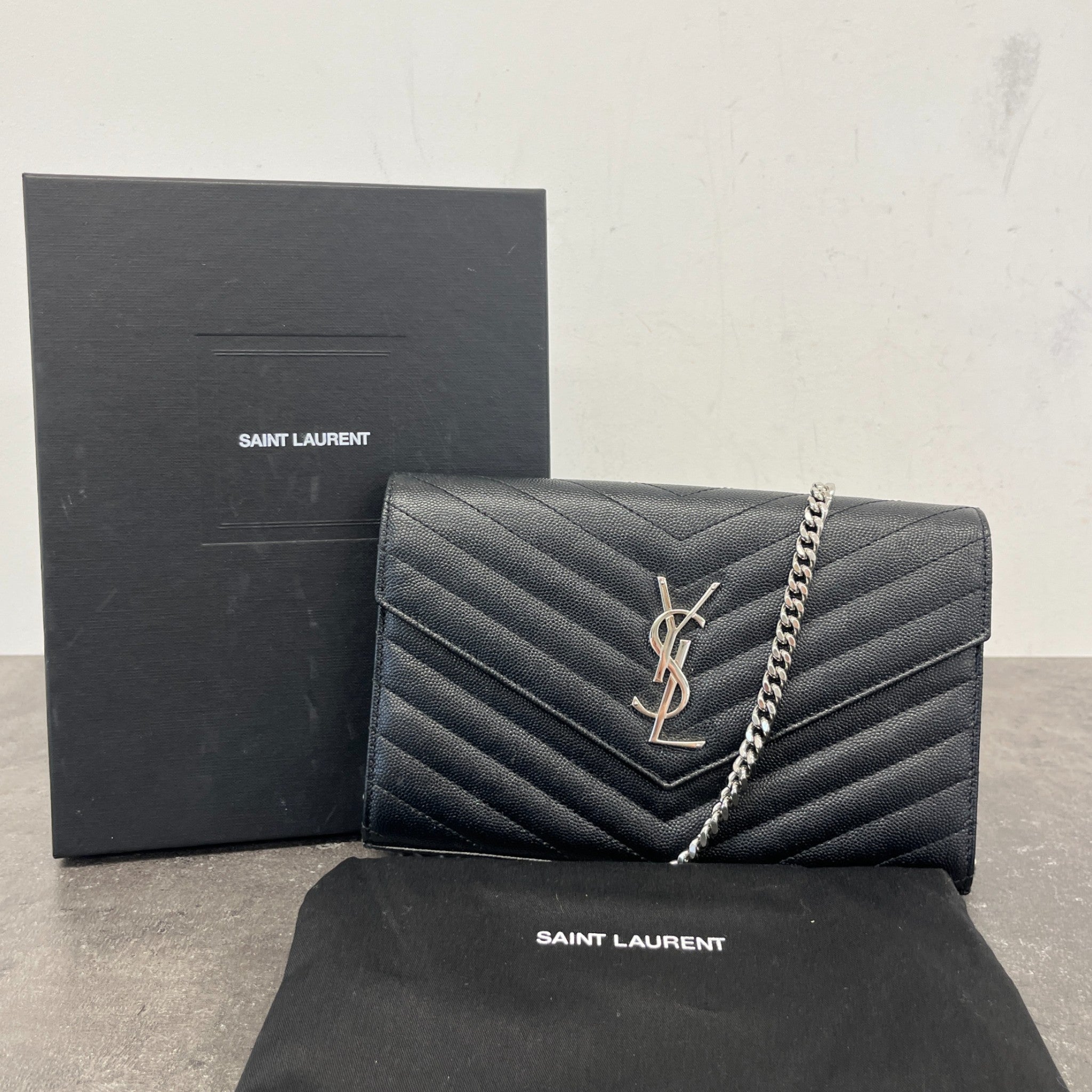 Women's Cassandre Envelope Chain Wallet Bag Black