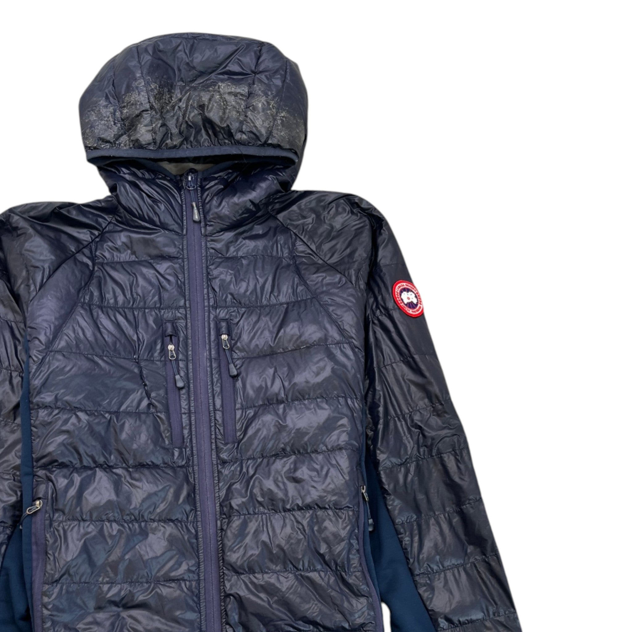 Men's Hybridge Lite Hoody Down Jacket Navy Size L