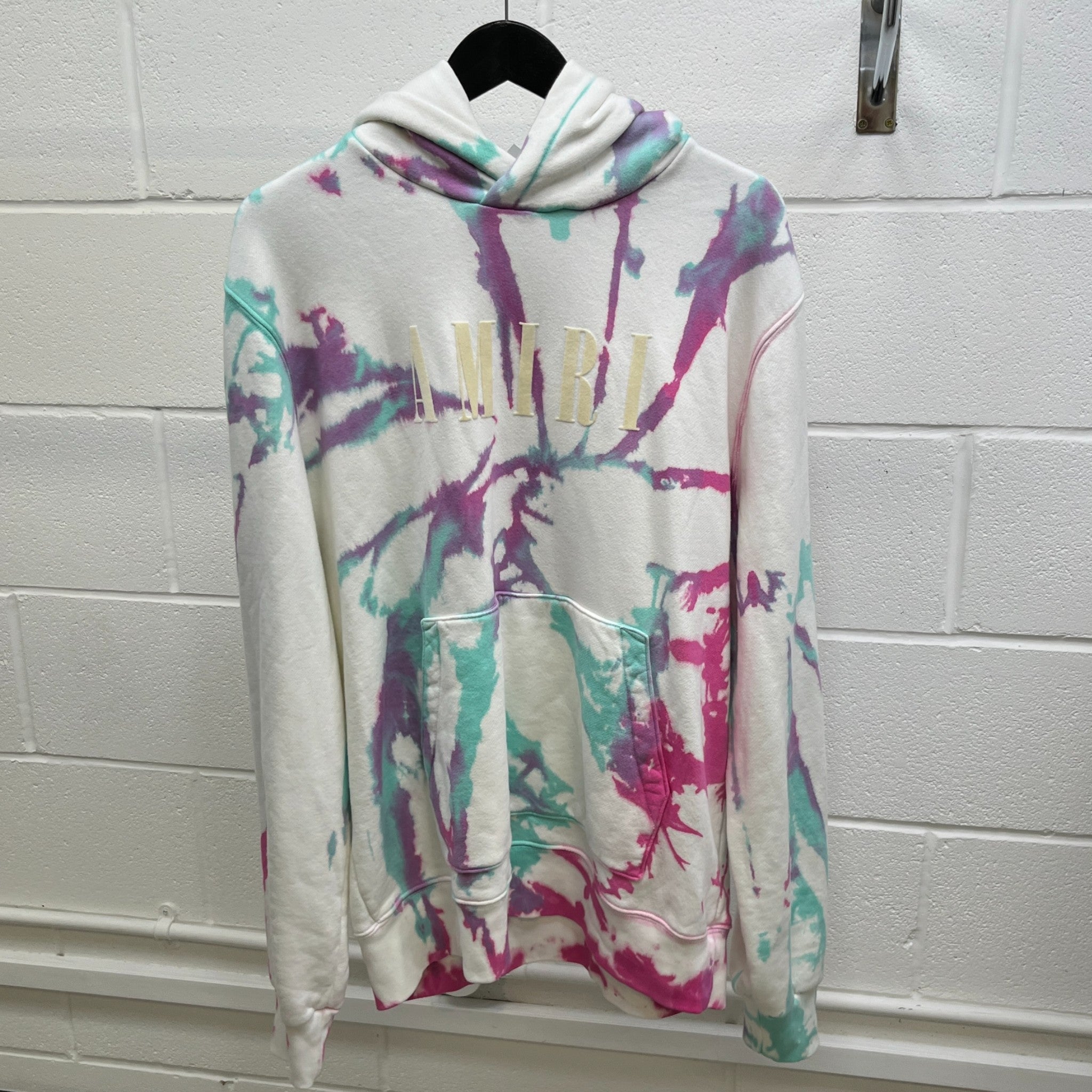 Men's Tie Dye Core Logo Hoodie Multi-Coloured Size XL