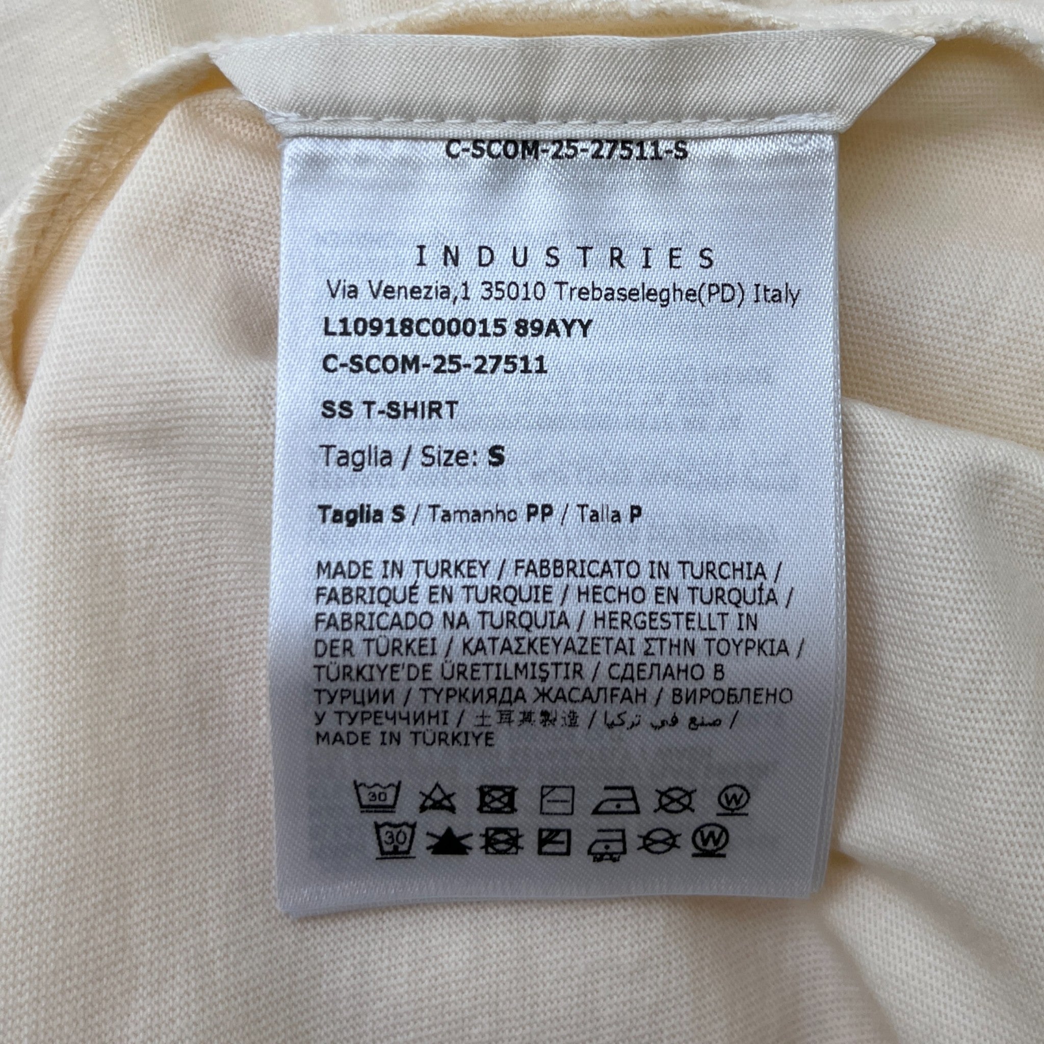 Men's Ss Logo T-Shirt Cream Size S