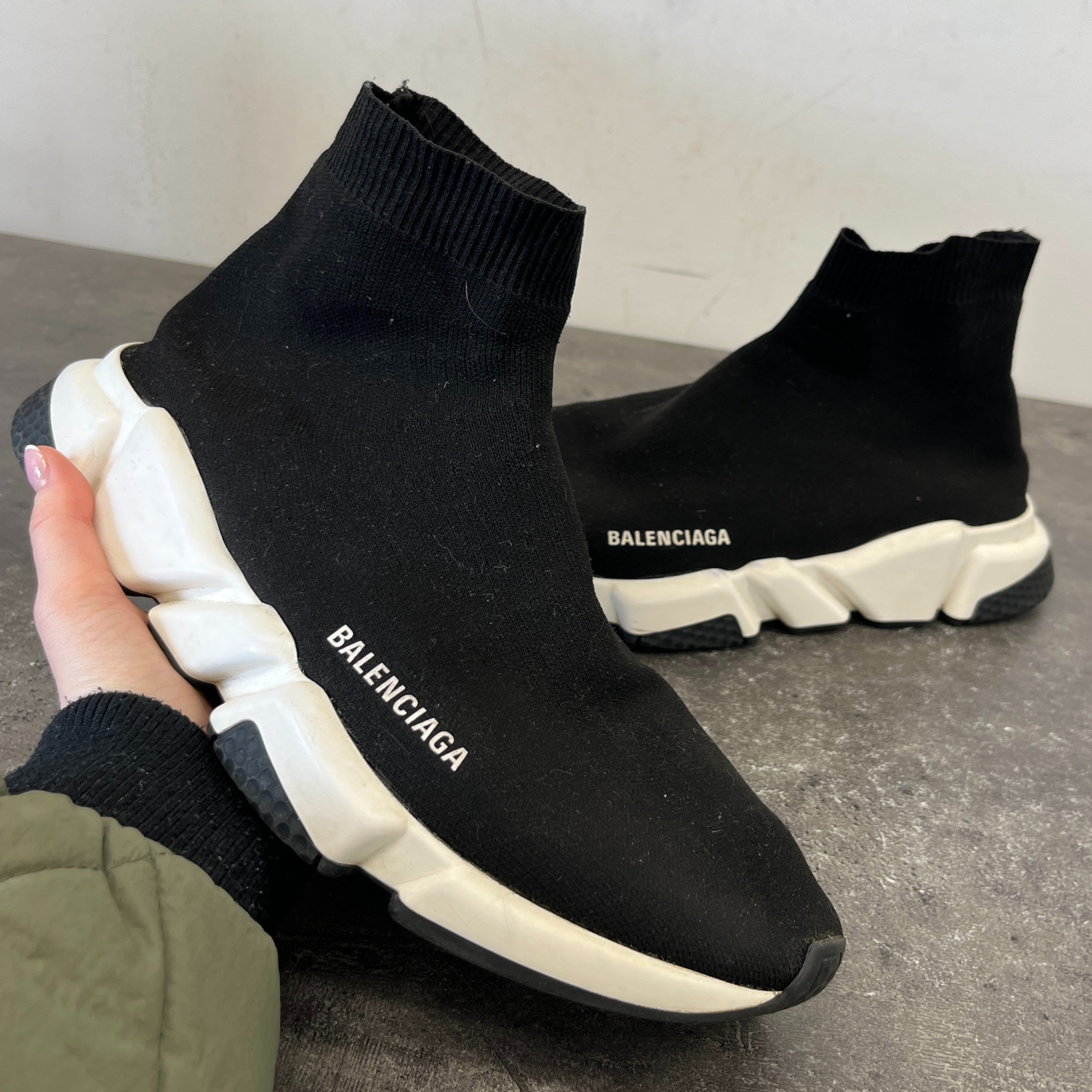 Men's Speed Sock High Trainers Black Size EU 43 / UK 9