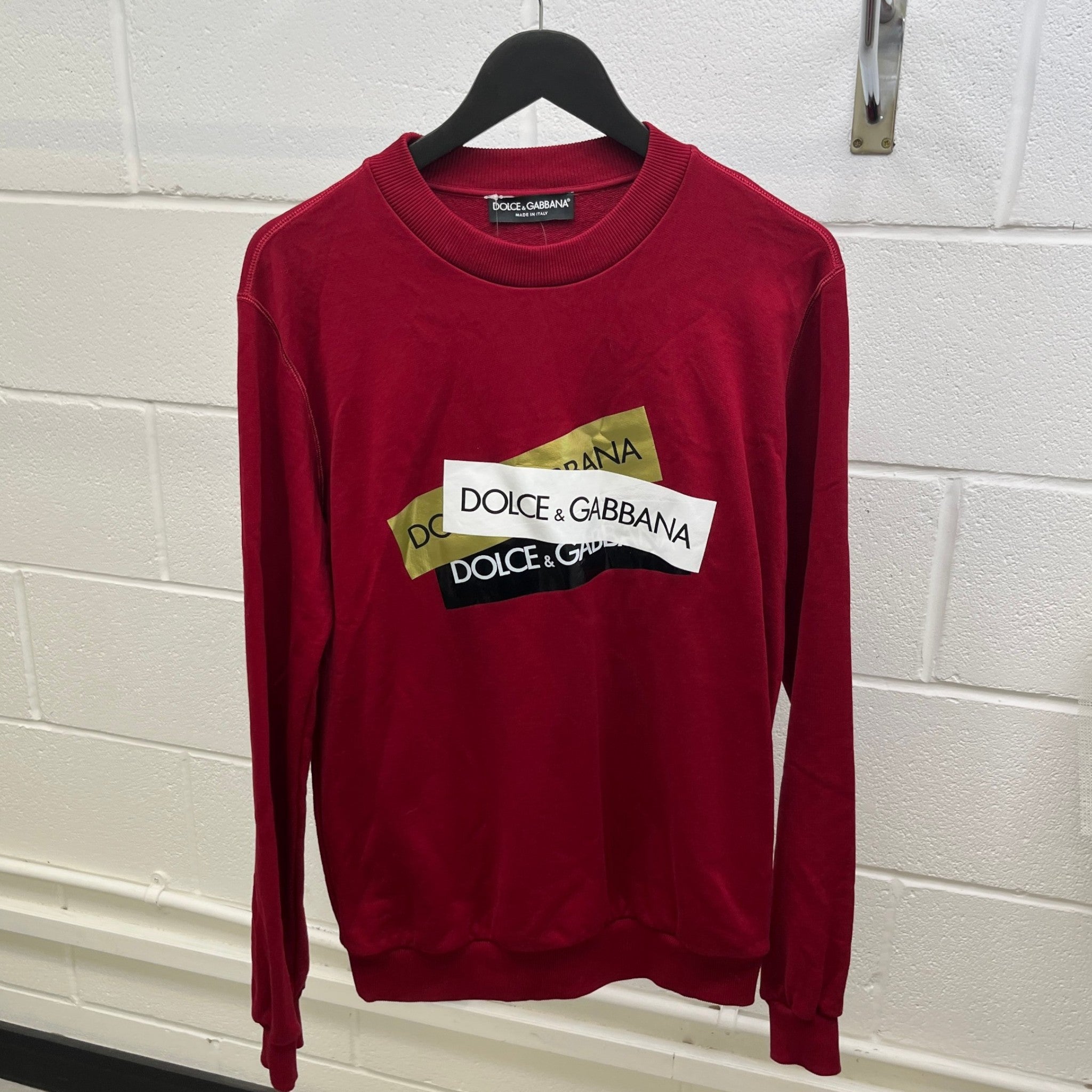 Men's Tape Logo Sweatshirt Red Size IT 50 / UK L