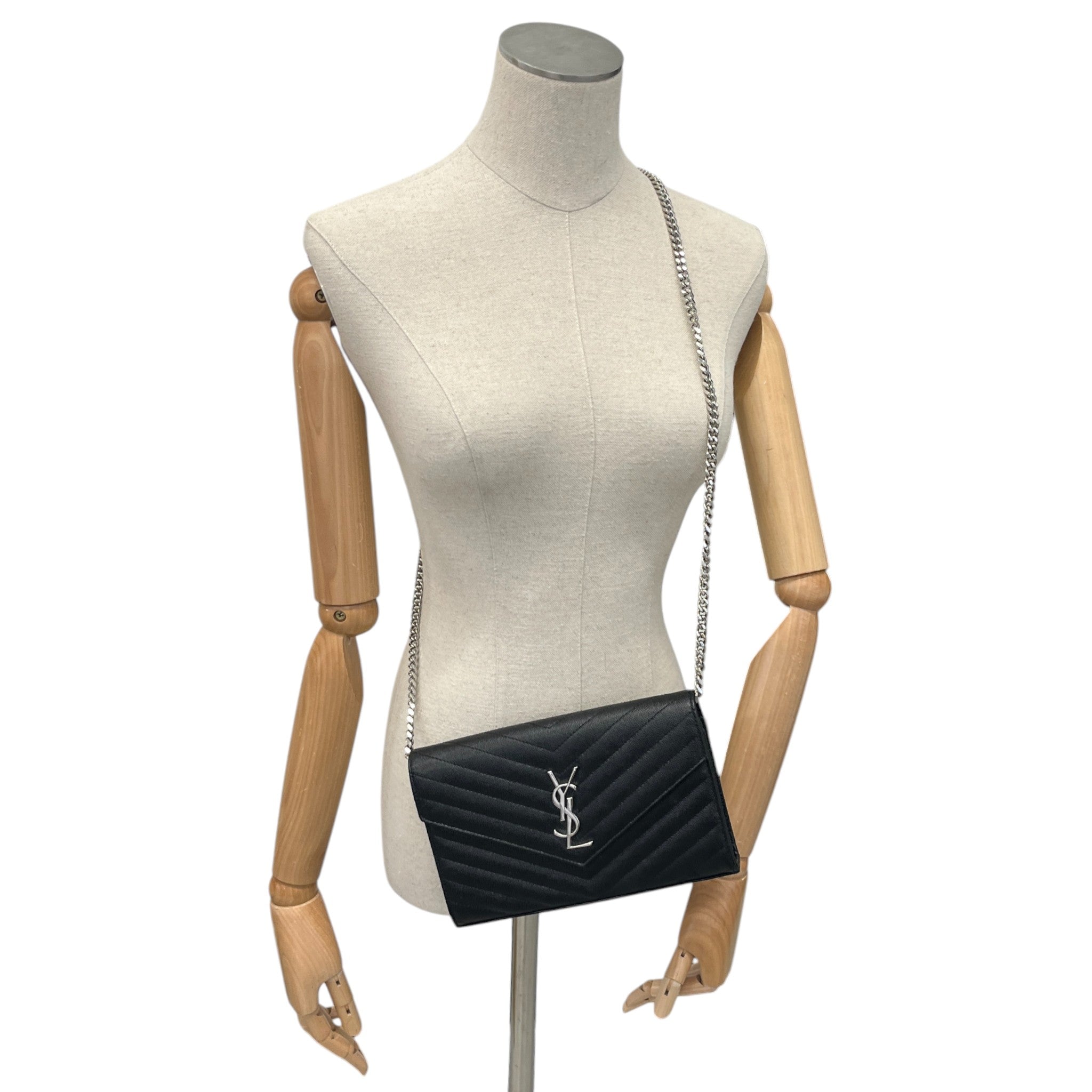 Women's Cassandre Envelope Chain Wallet Bag Black