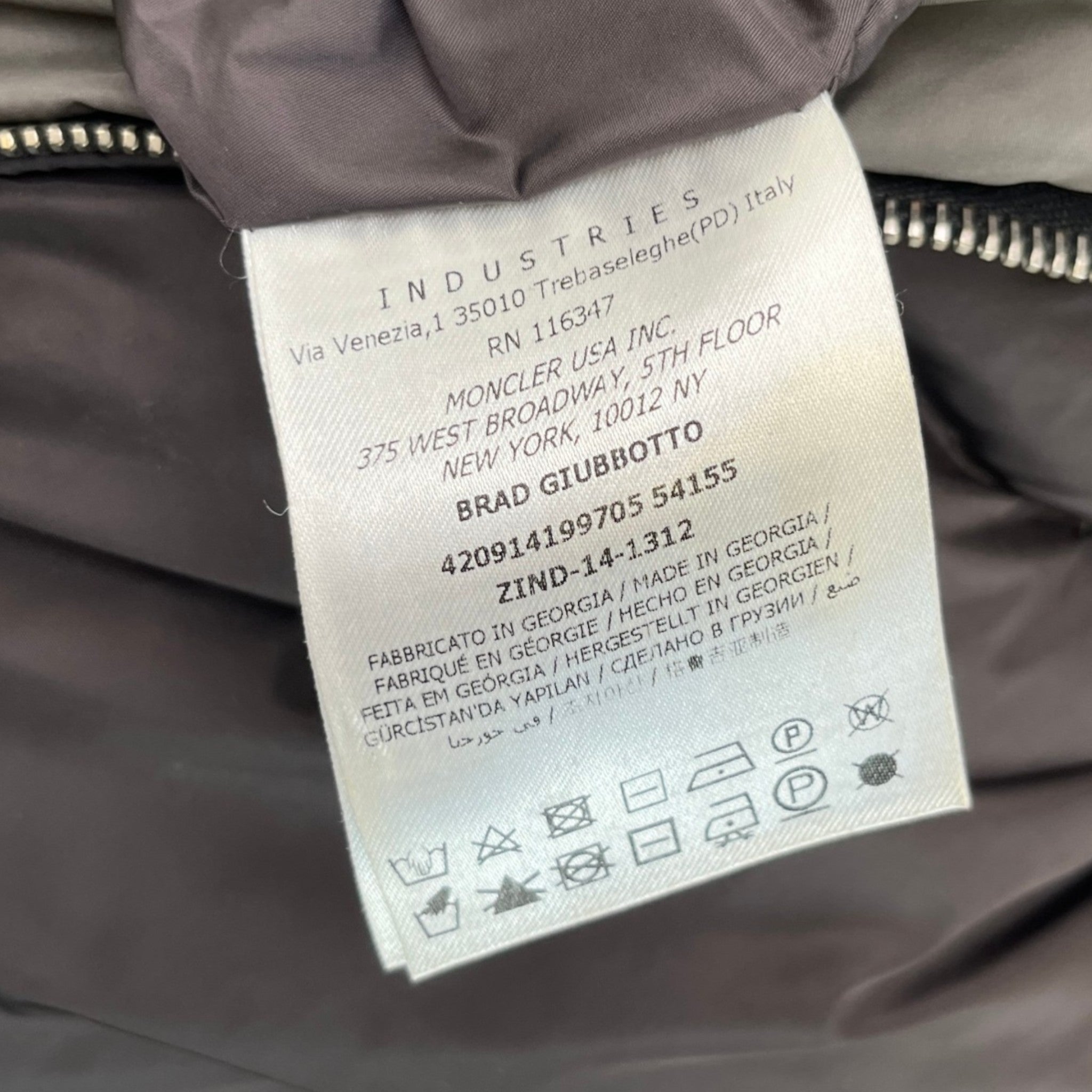 Men's Brad Down Jacket Grey Size 2 / M