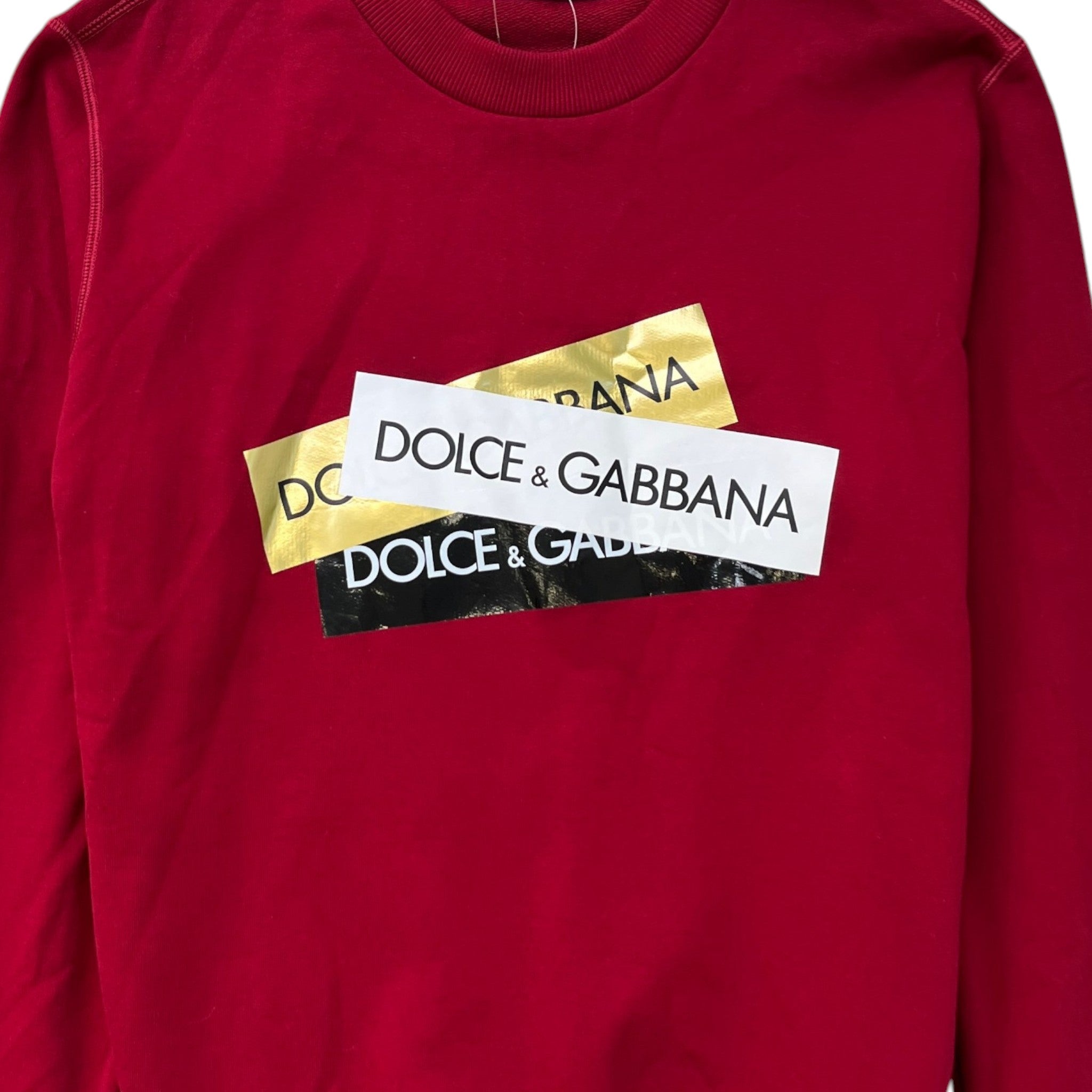 Men's Tape Logo Sweatshirt Red Size IT 50 / UK L