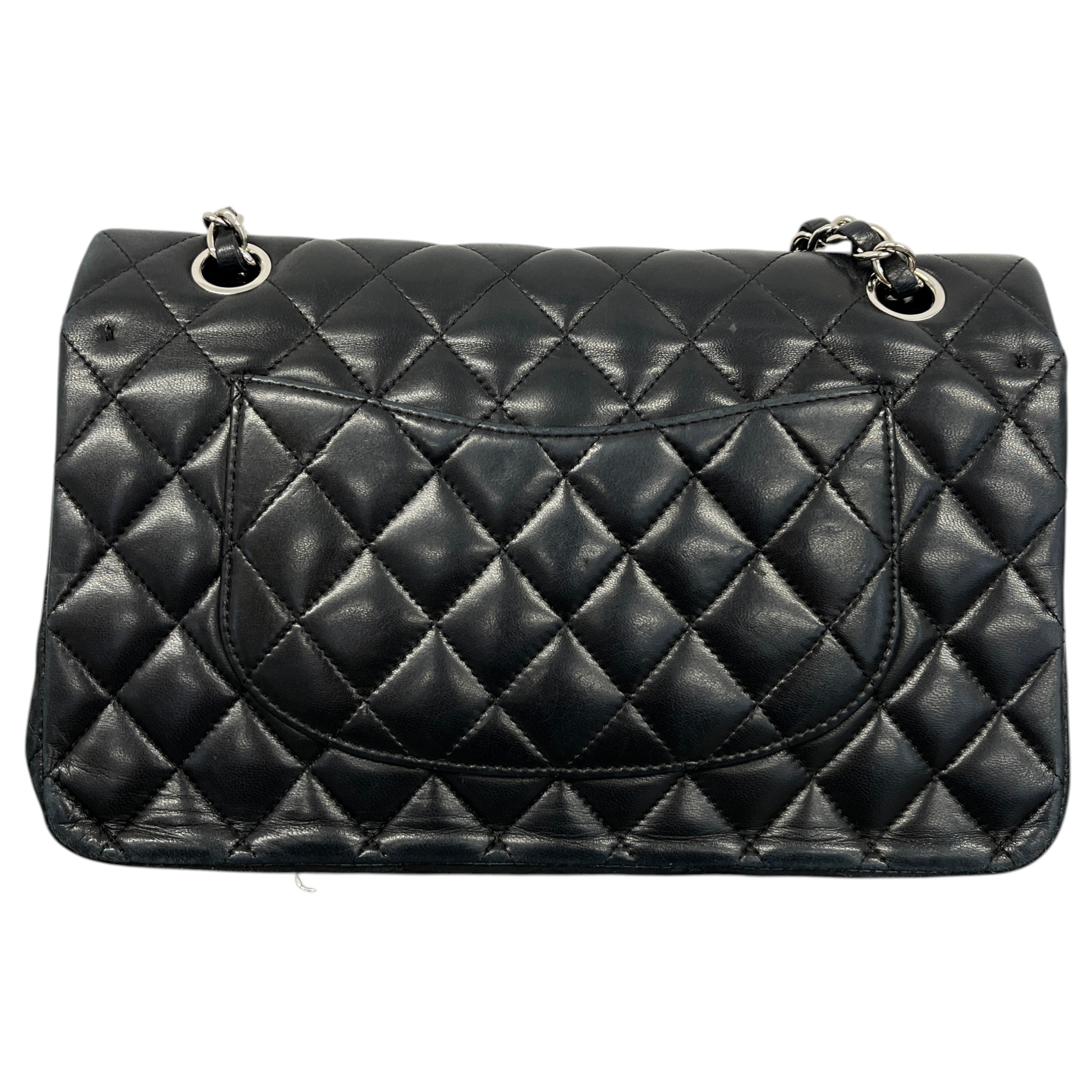 Women's Classic Double Flap Lambskin Bag Black