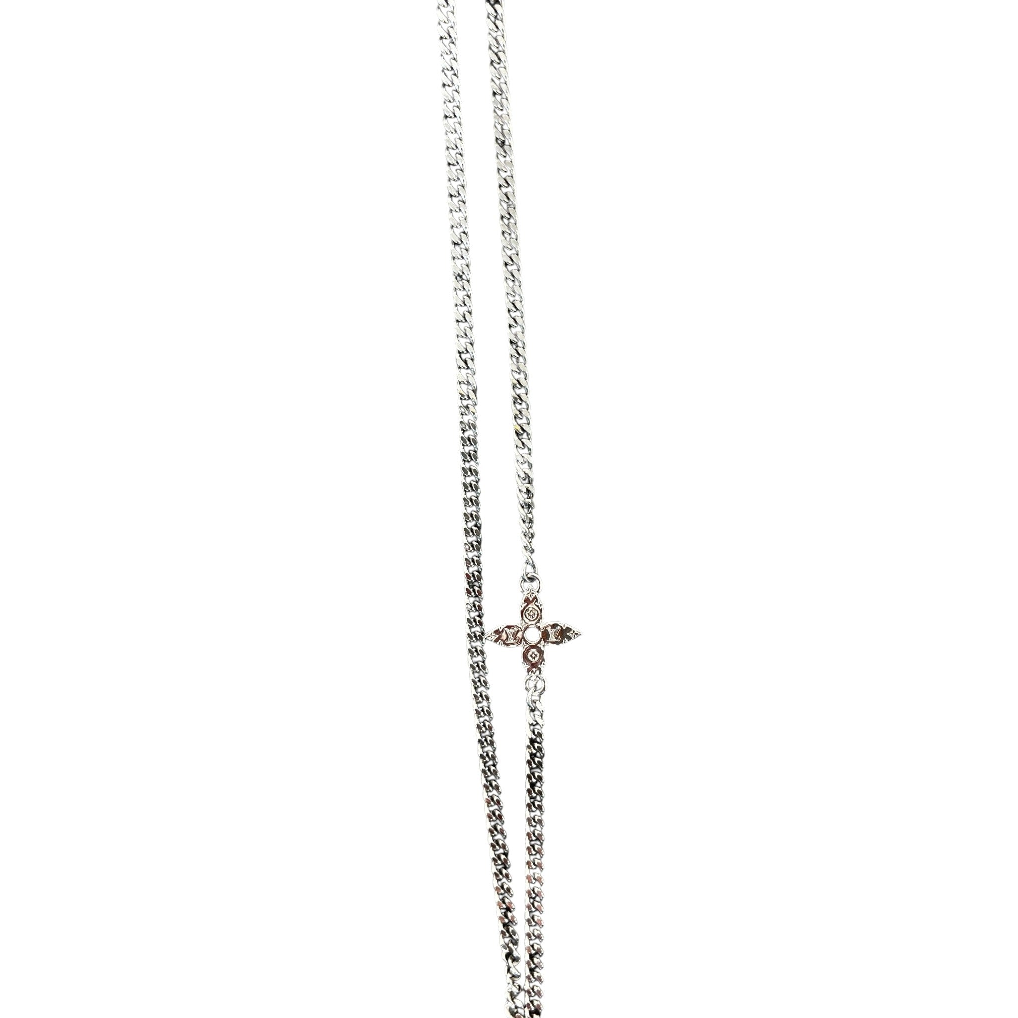 Men's Monogram Padlock Necklace Silver