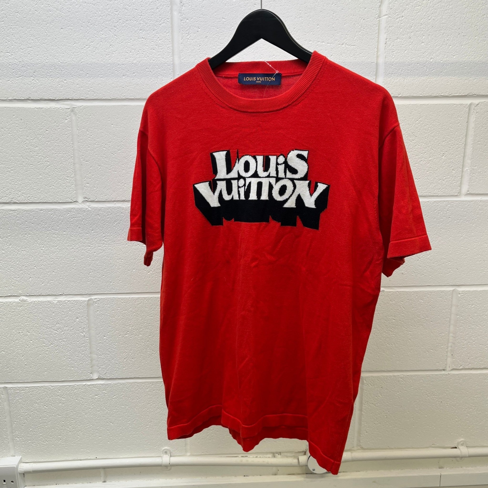 Men's Knitted Logo T-Shirt Red Size M
