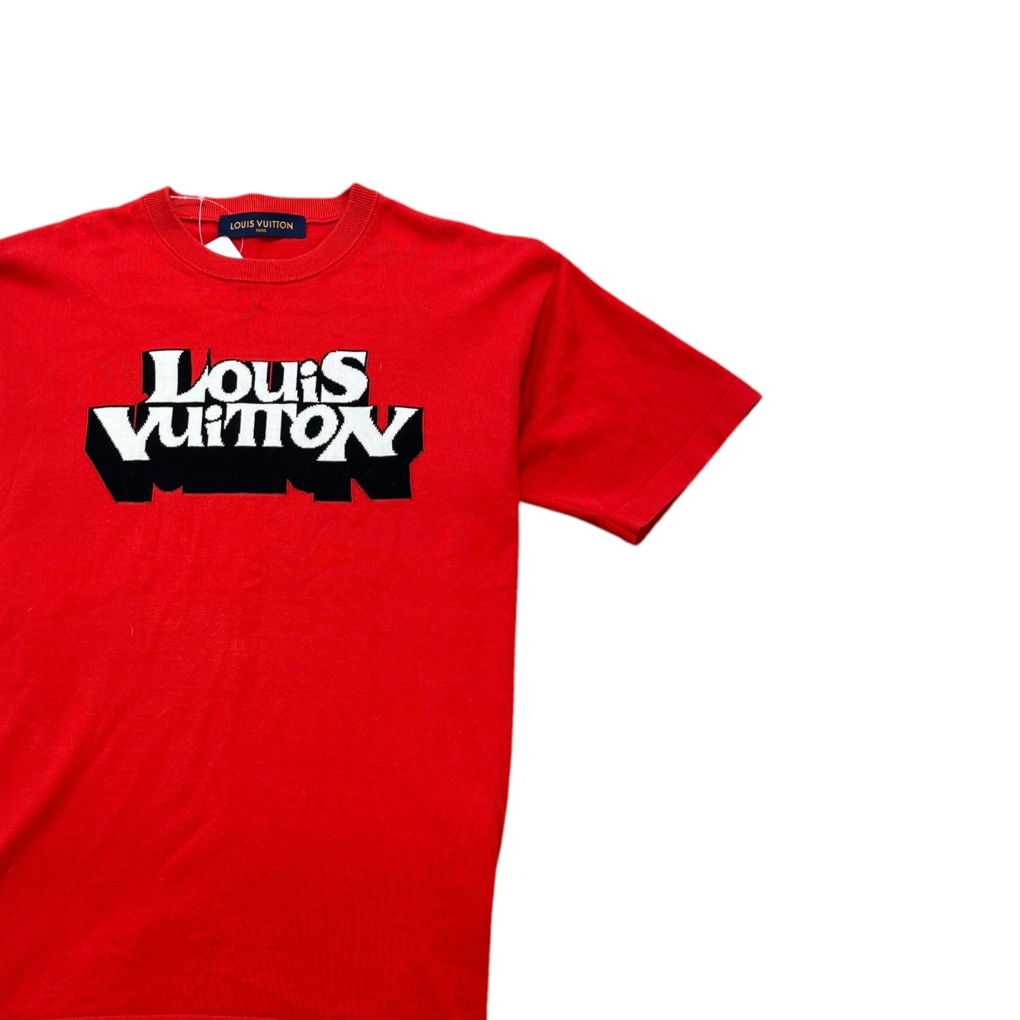 Men's Knitted Logo T-Shirt Red Size M