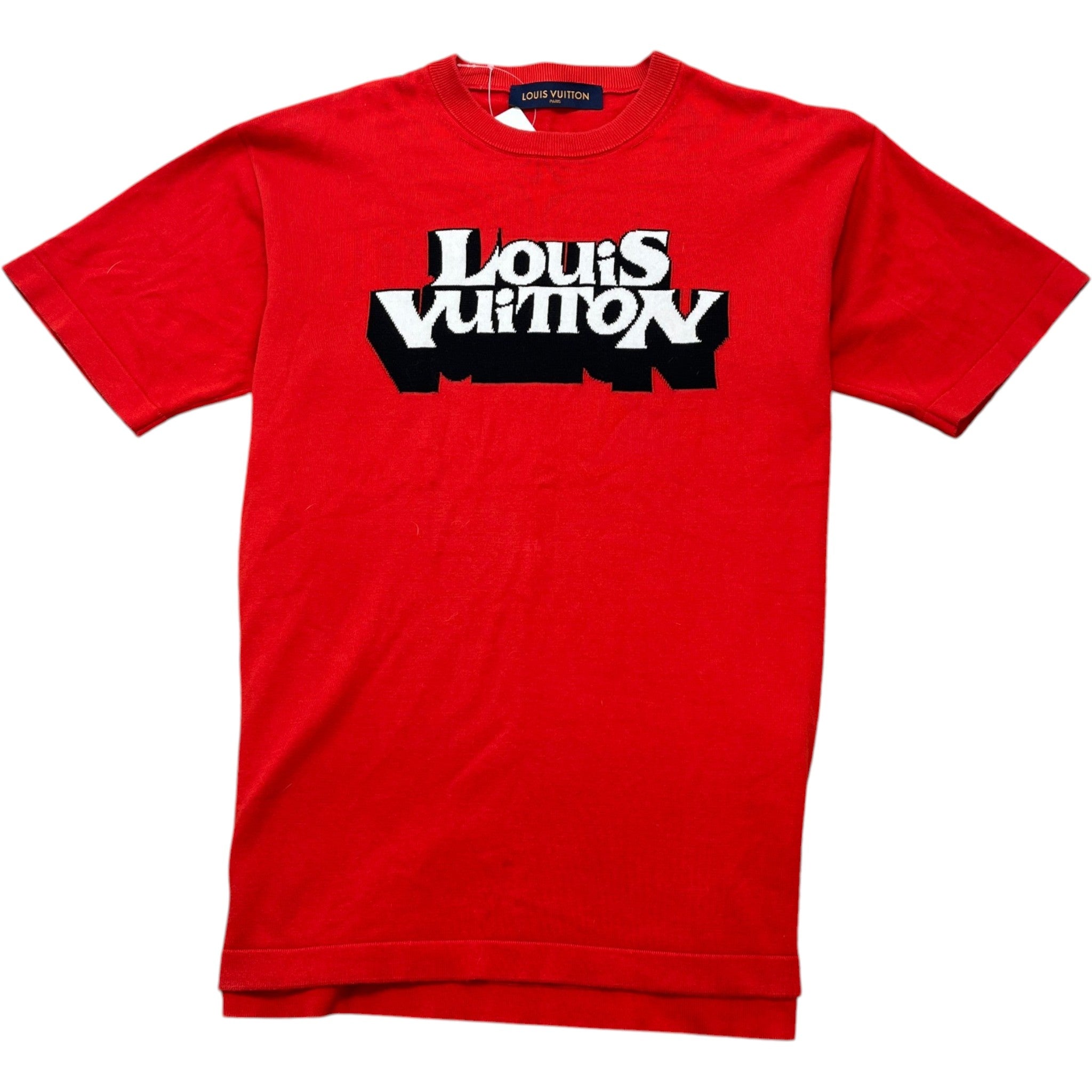 Men's Knitted Logo T-Shirt Red Size M