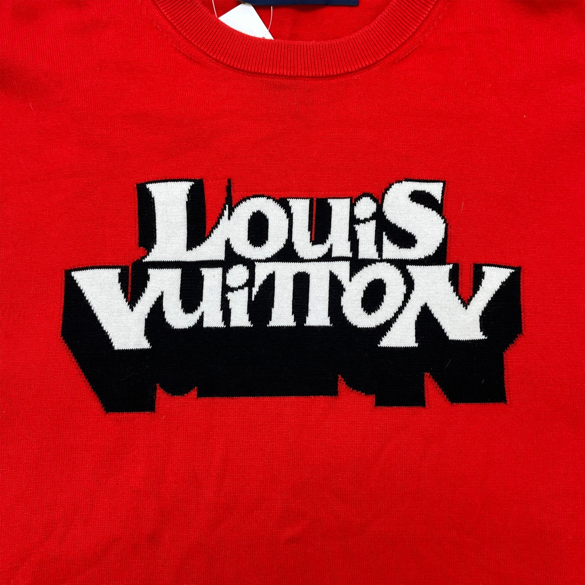 Men's Knitted Logo T-Shirt Red Size M
