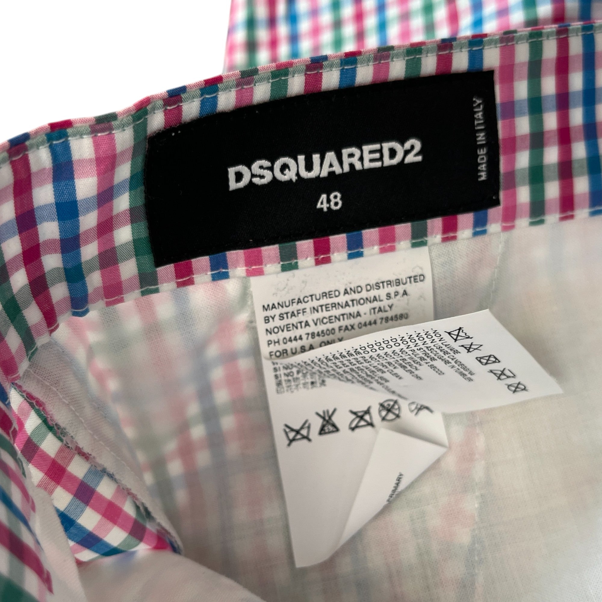 Men's Plaque Logo Plaid Shorts Pink Size IT 48 / UK 32