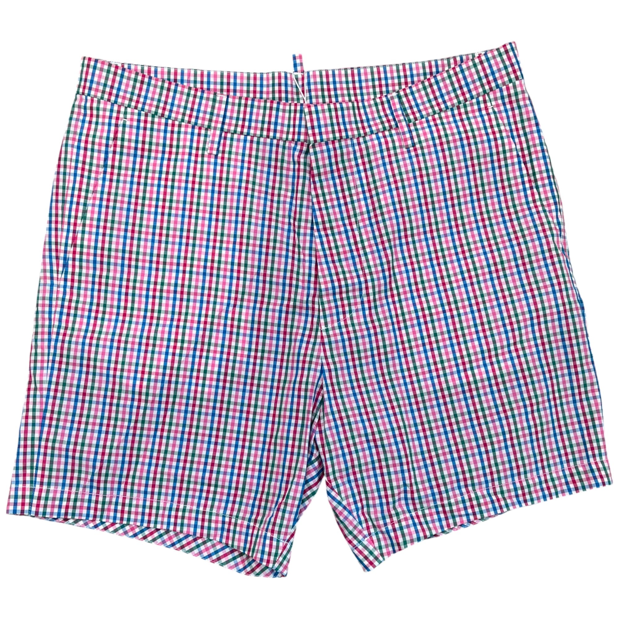 Men's Plaque Logo Plaid Shorts Pink Size IT 48 / UK 32
