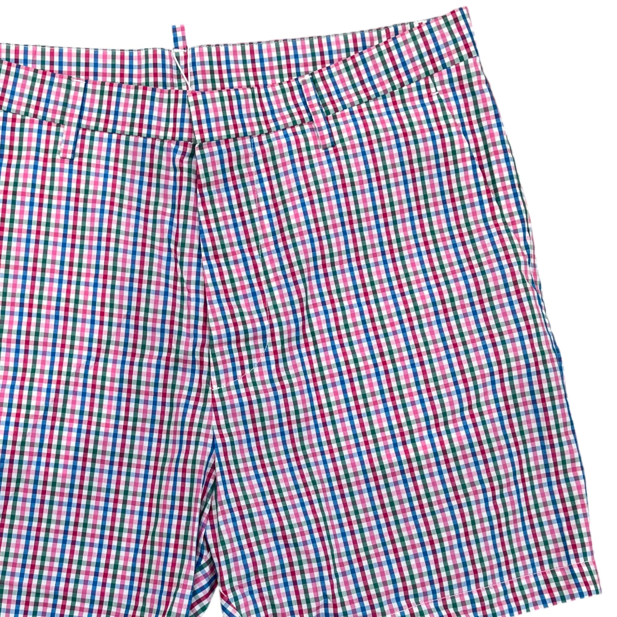 Men's Plaque Logo Plaid Shorts Pink Size IT 48 / UK 32
