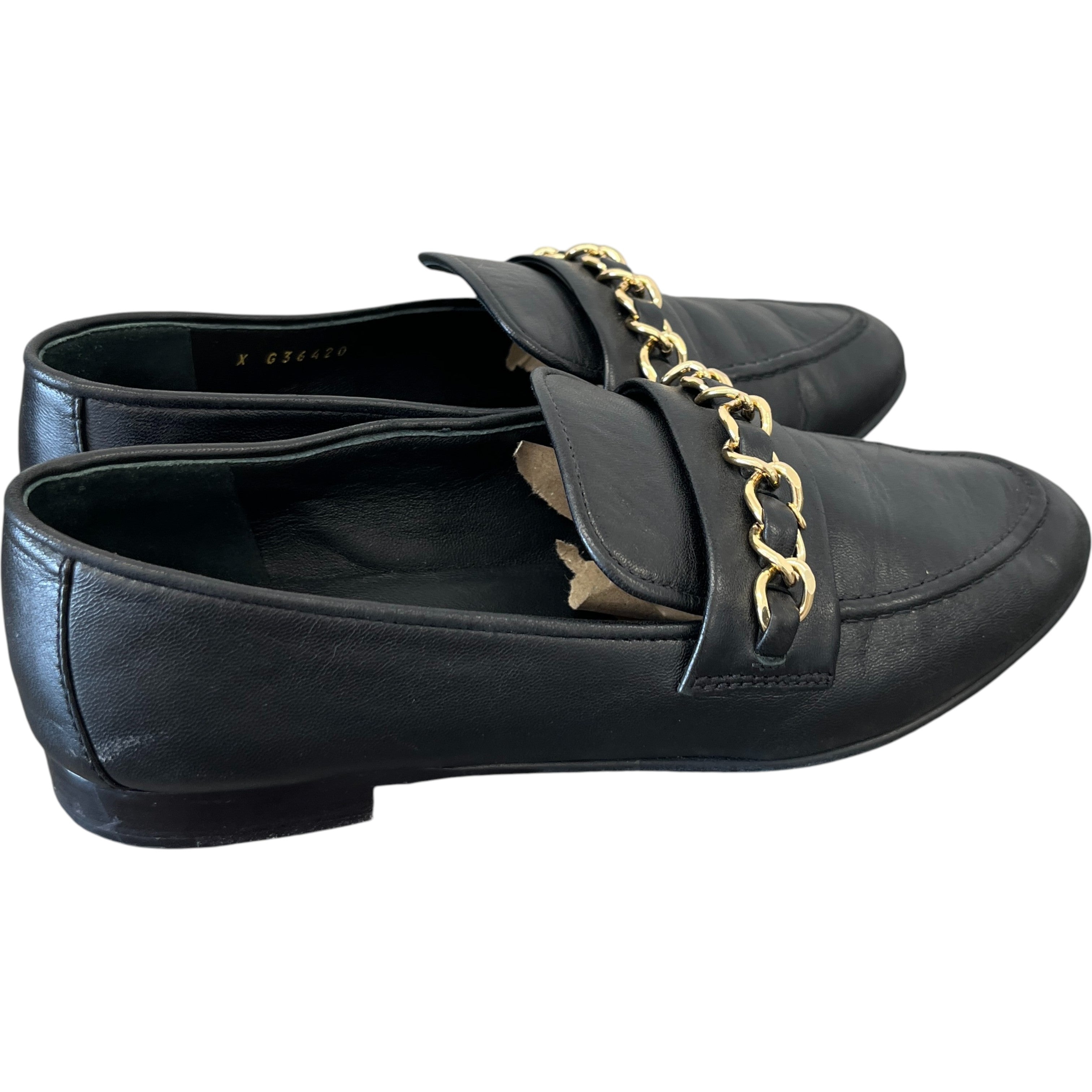Women's Chain Cc Logo Charm Loafers Black Size EU 36.5 / UK 3.5