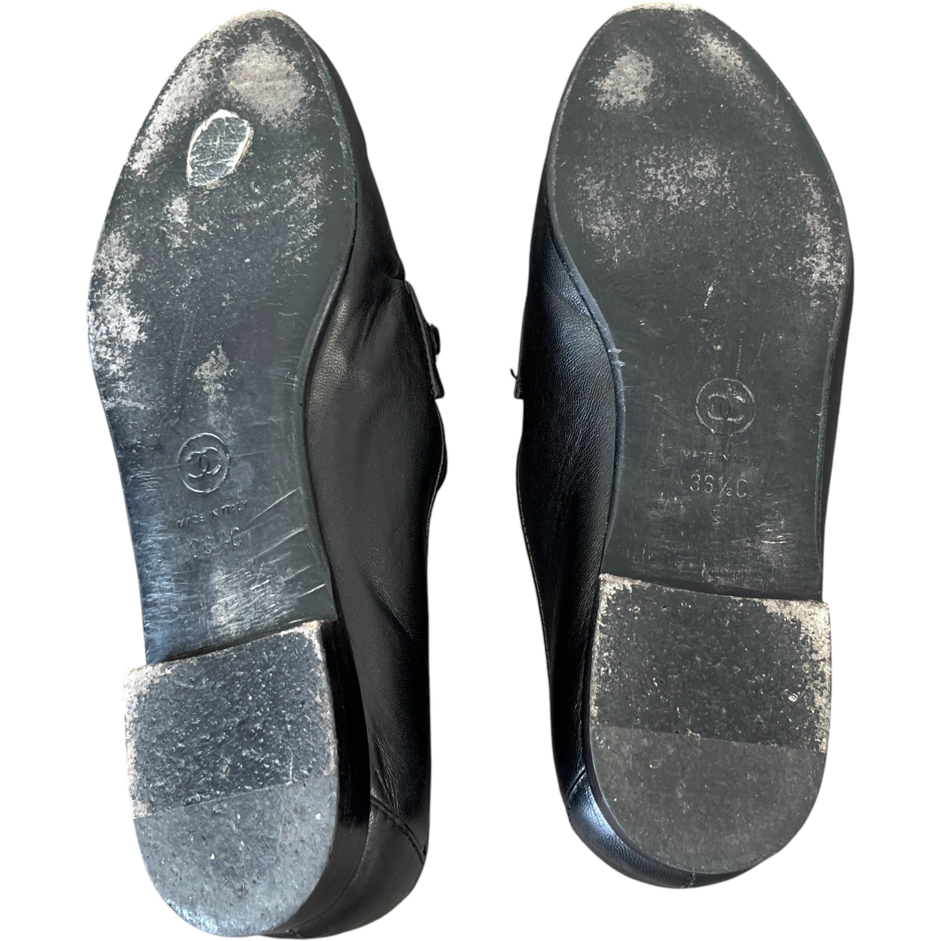 Women's Chain Cc Logo Charm Loafers Black Size EU 36.5 / UK 3.5