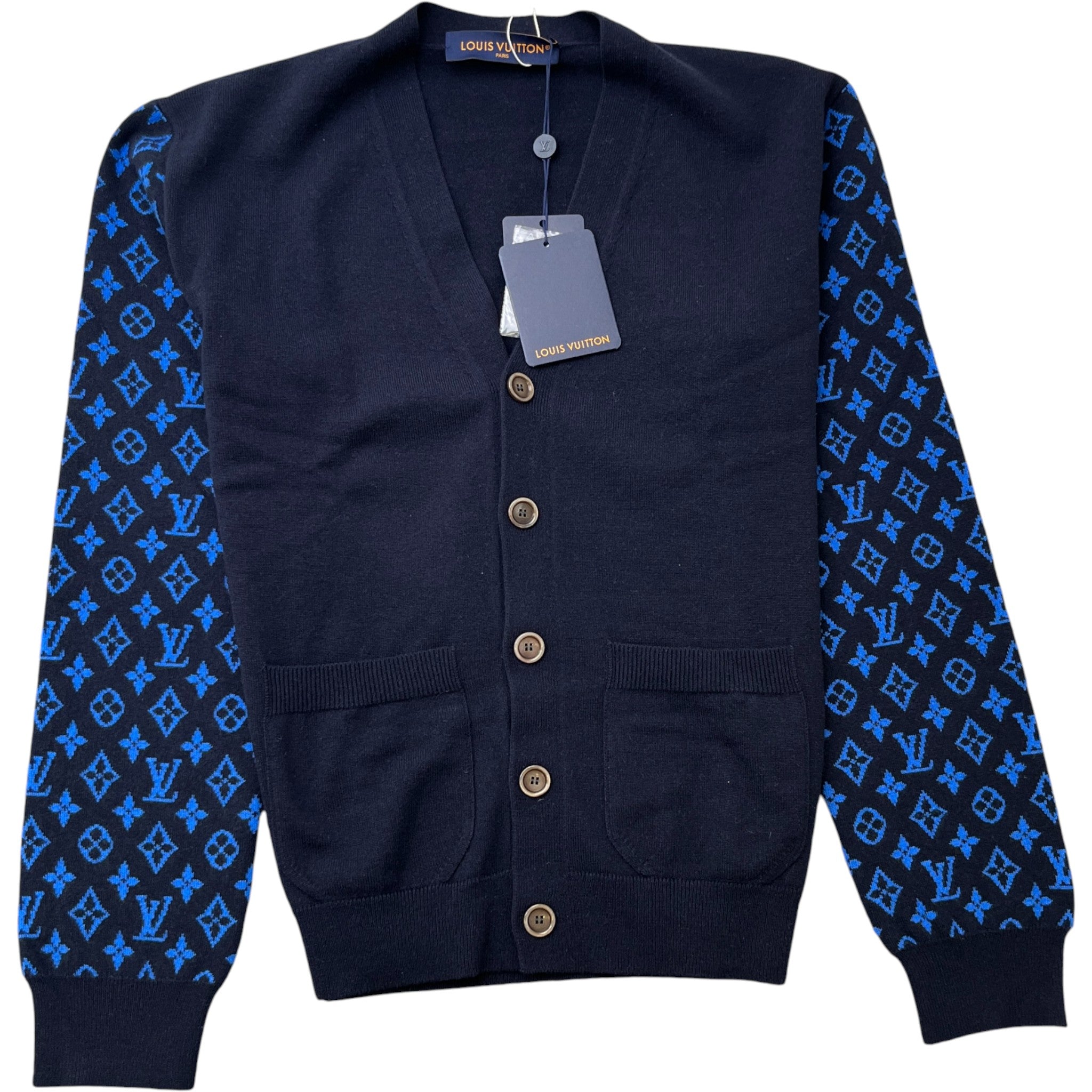 Men's Monogram Mix Cardigan Cardigan Navy Size S