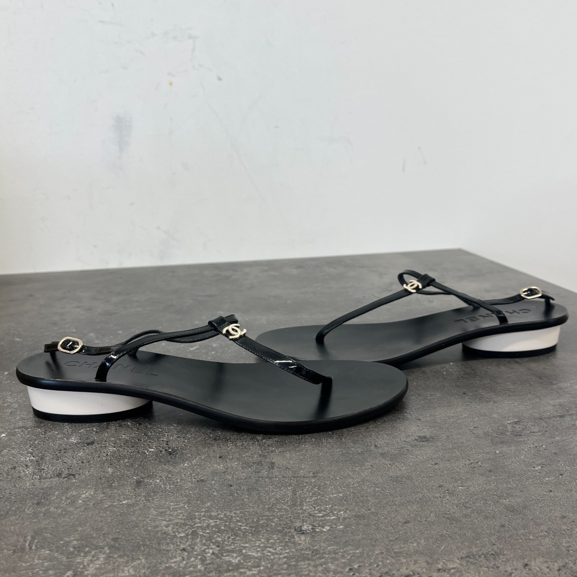 Women's Cc Logo Ankle Strap Sandals Black Size EU 36 / UK 3