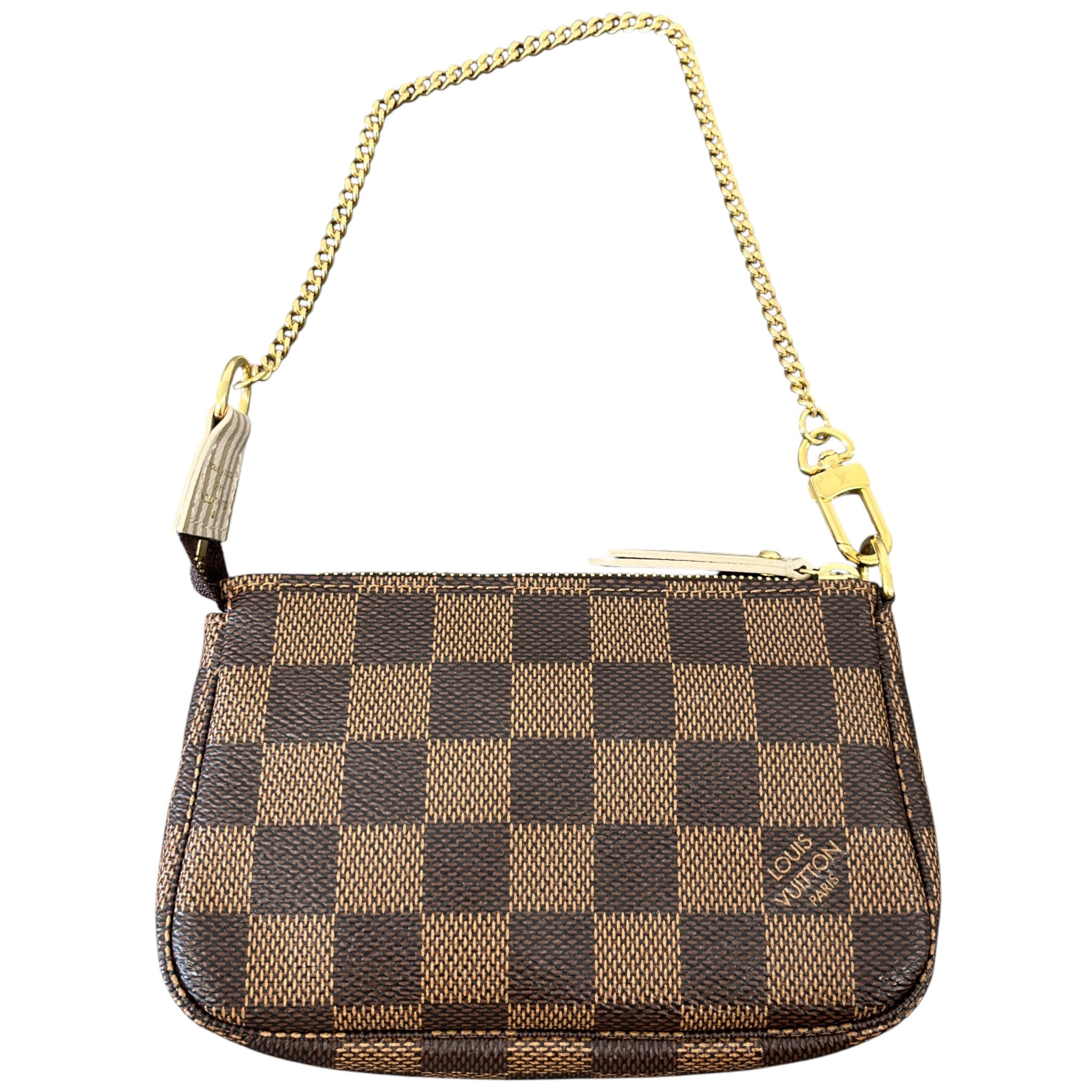 Women's Damier Ebene Trunks & Locks Pochette Mini Handbag Brown