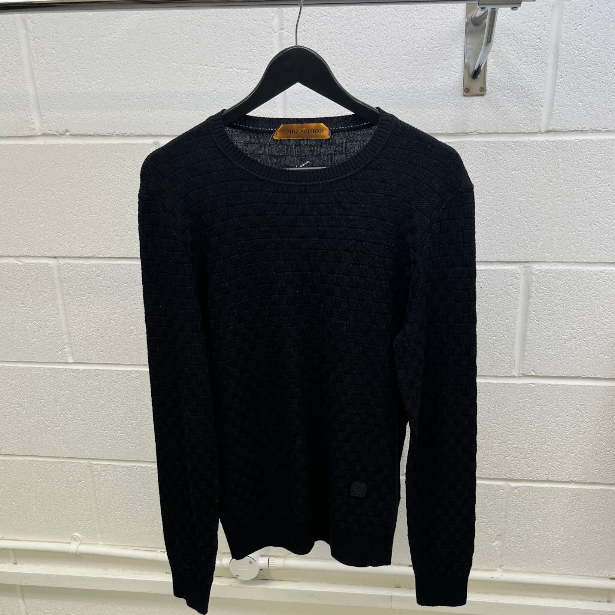 Men's Damier Signature Crewneck Jumper Black Size S
