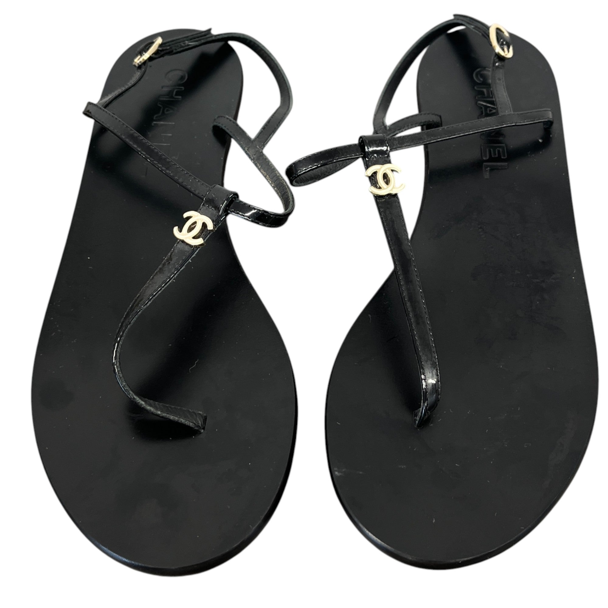 Women's Cc Logo Ankle Strap Sandals Black Size EU 36 / UK 3