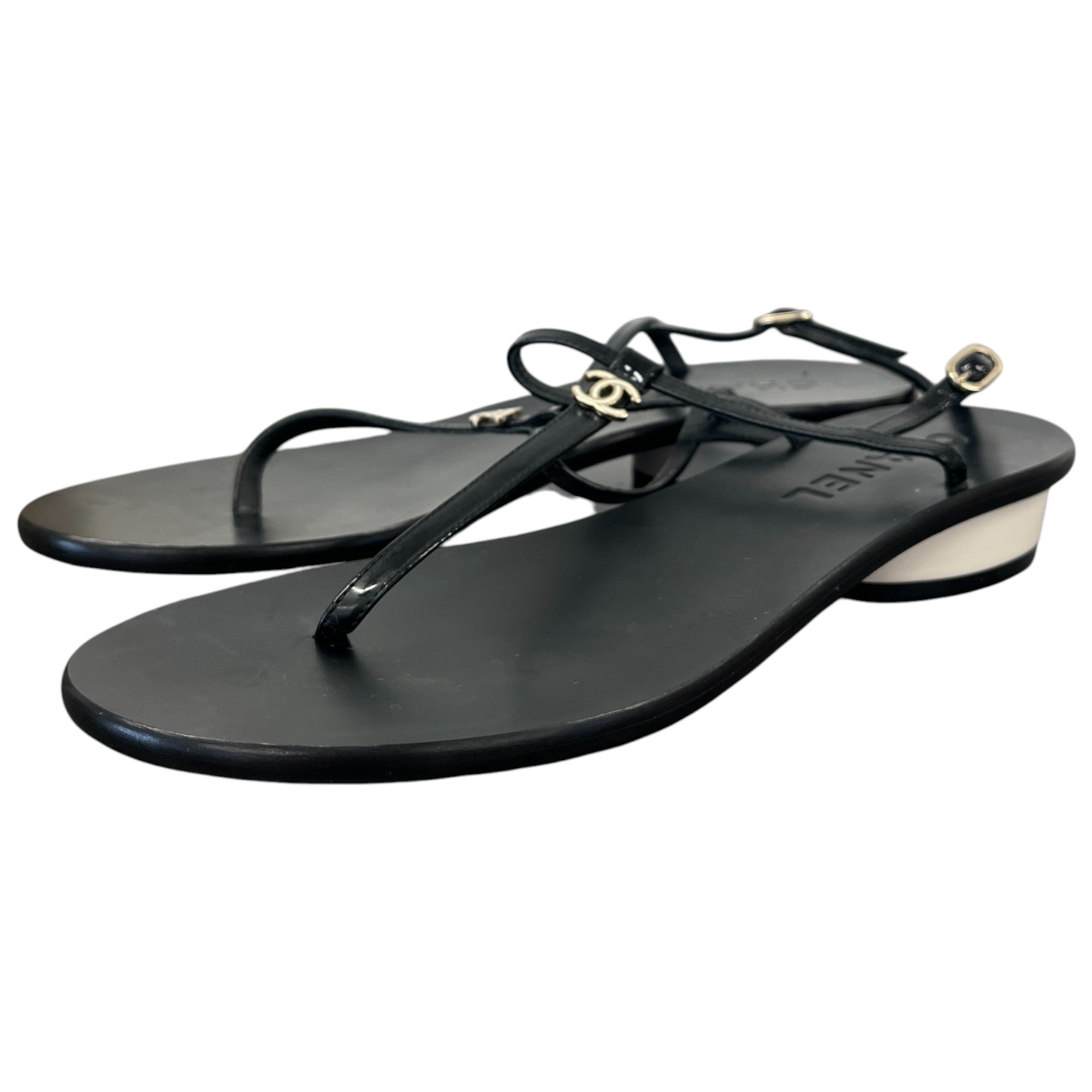 Women's Cc Logo Ankle Strap Sandals Black Size EU 36 / UK 3