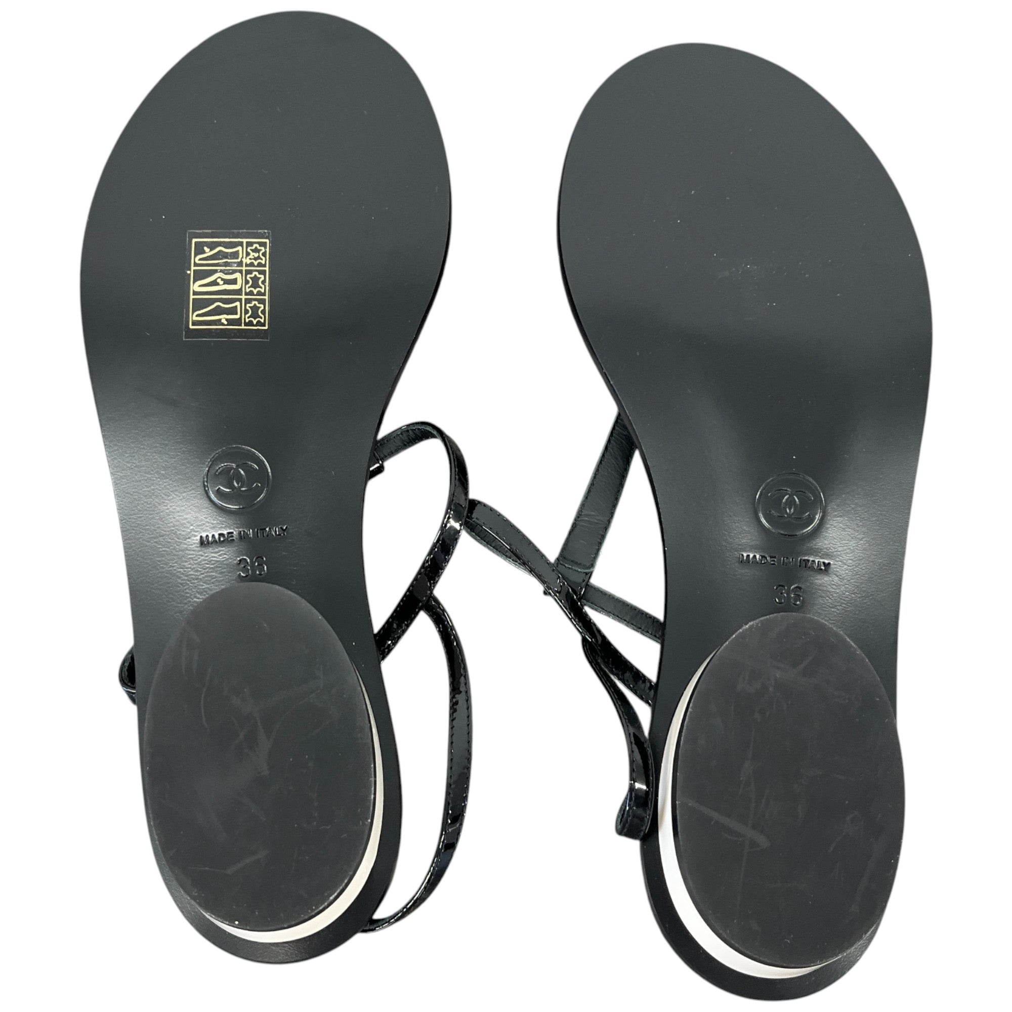 Women's Cc Logo Ankle Strap Sandals Black Size EU 36 / UK 3