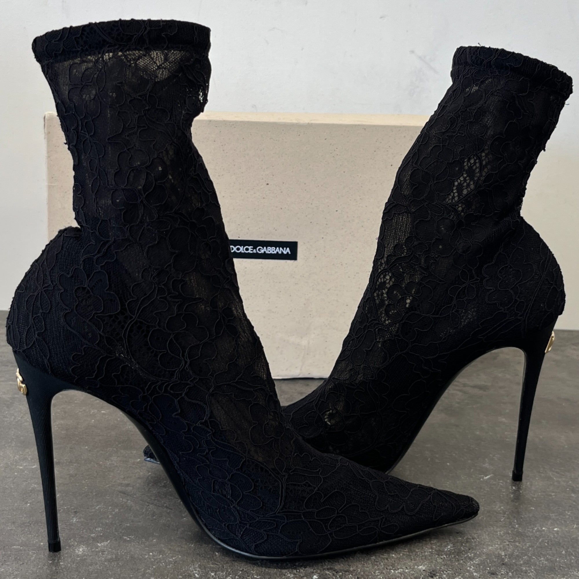 Women's Lollo 105 Lace Ankle Heels Black Size EU 40 / UK 7