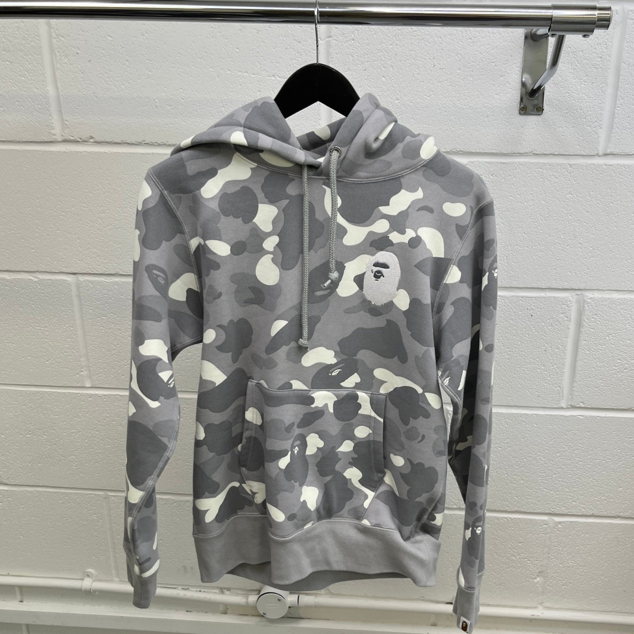 Men's Camo Ape Hoodie Grey Size S