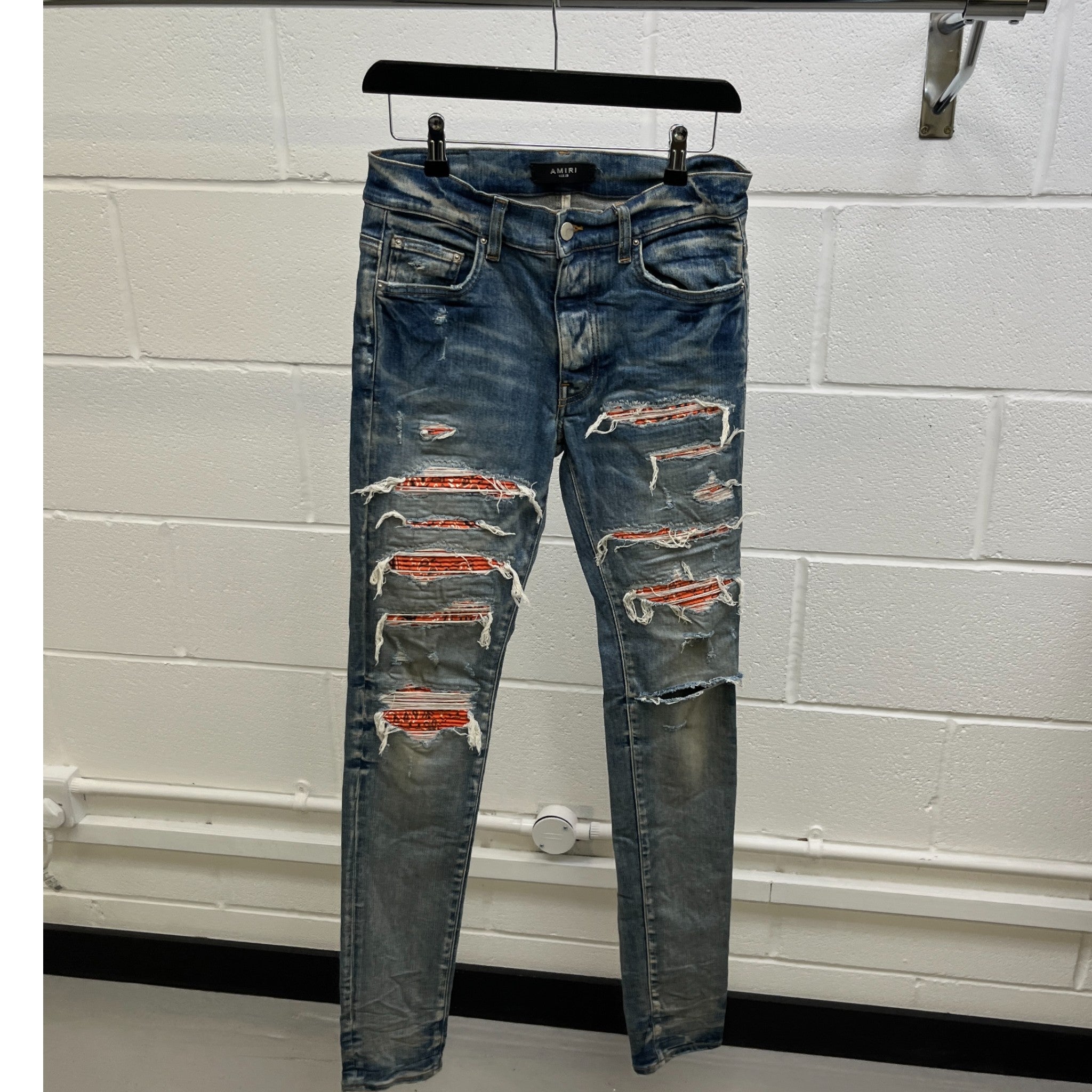 Men's Mx1 Distressed Jeans Blue Size Waist 29"