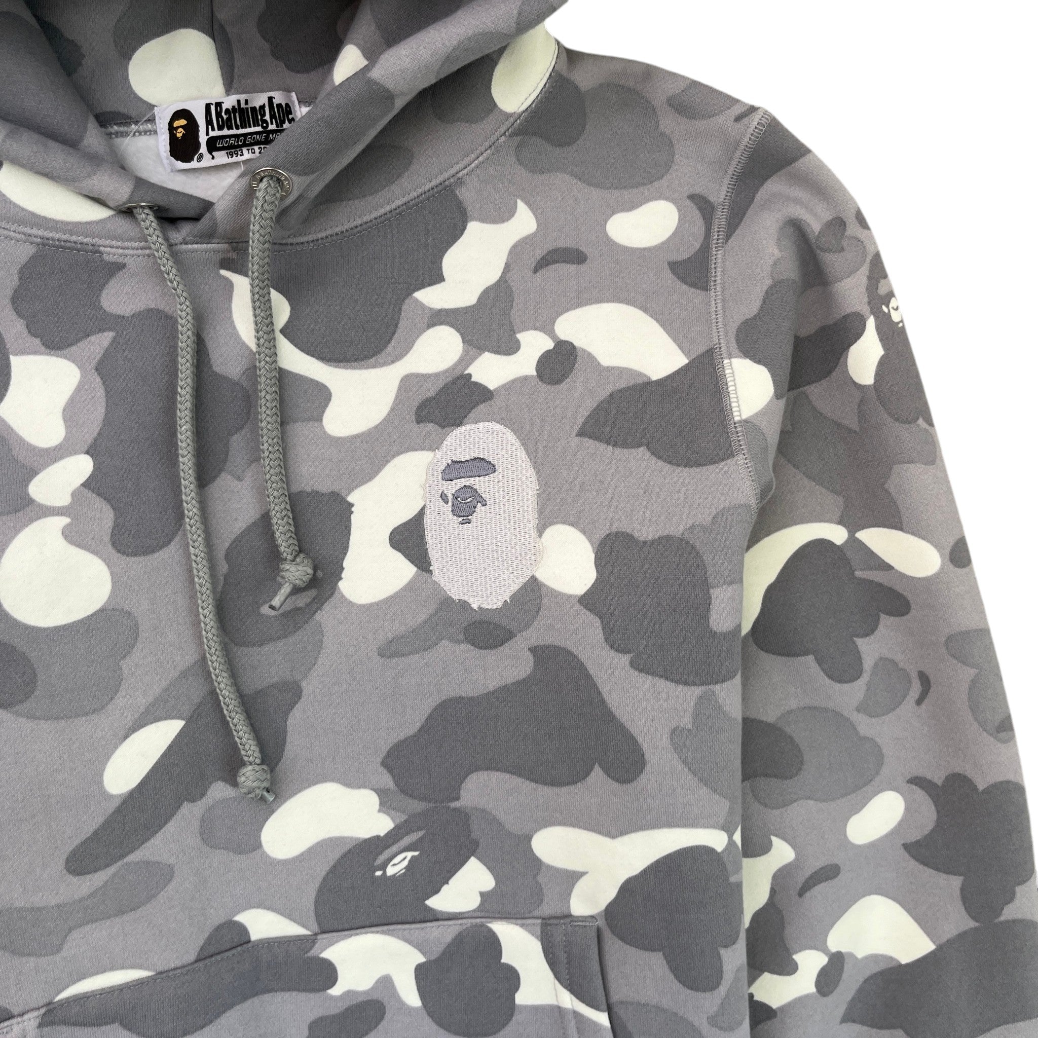 Men's Camo Ape Hoodie Grey Size S