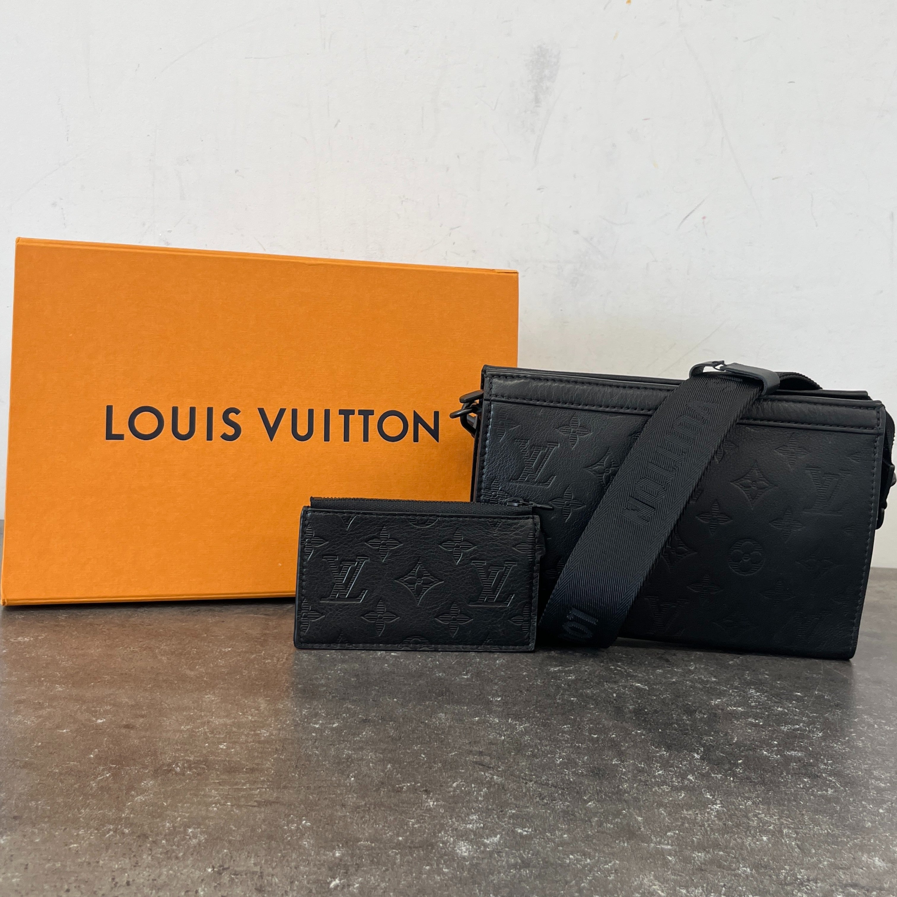 Men's Empreinte Leather Gaston Wearable Wallet Bag Black