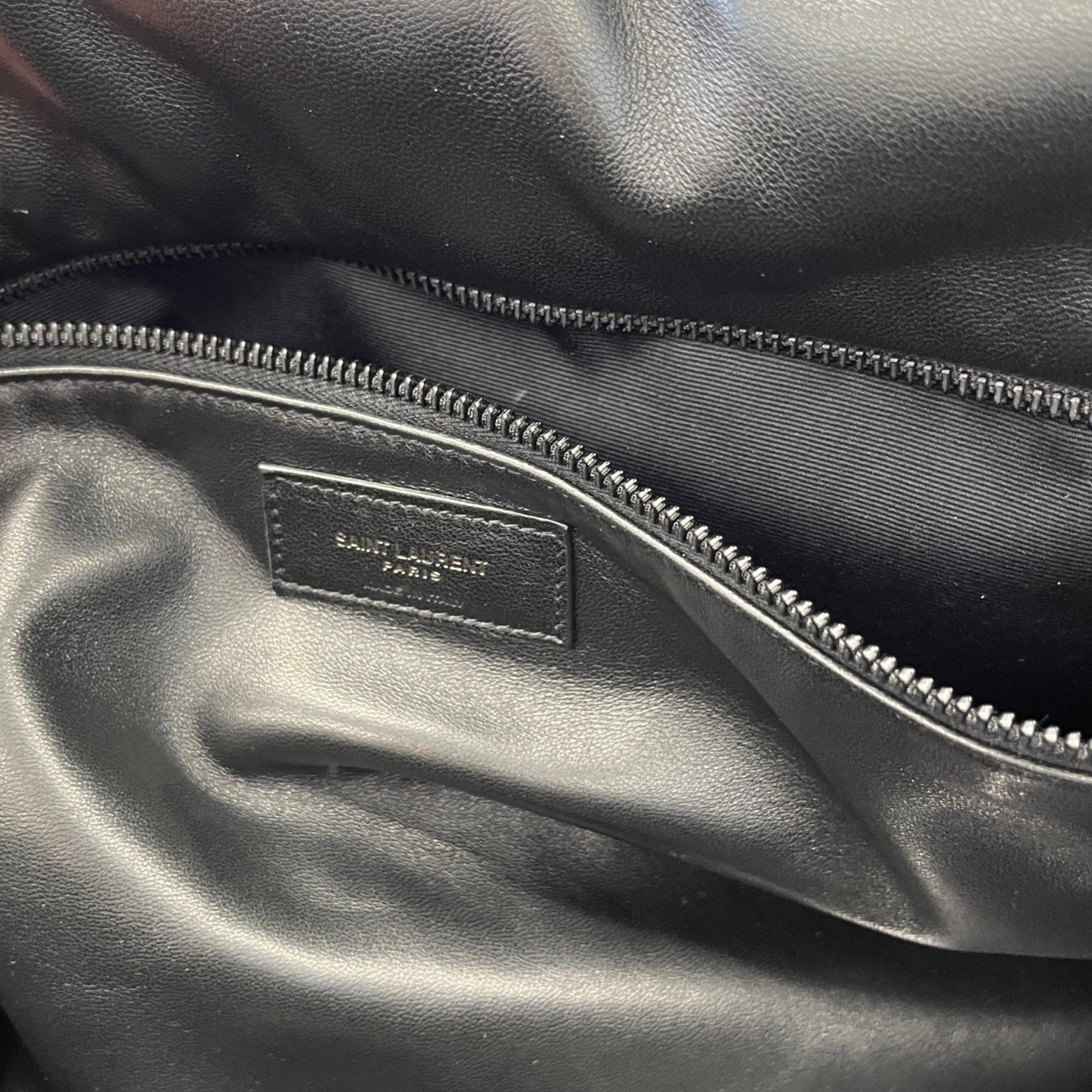 Women's Logo Debossed Leather Tote Handbag Black