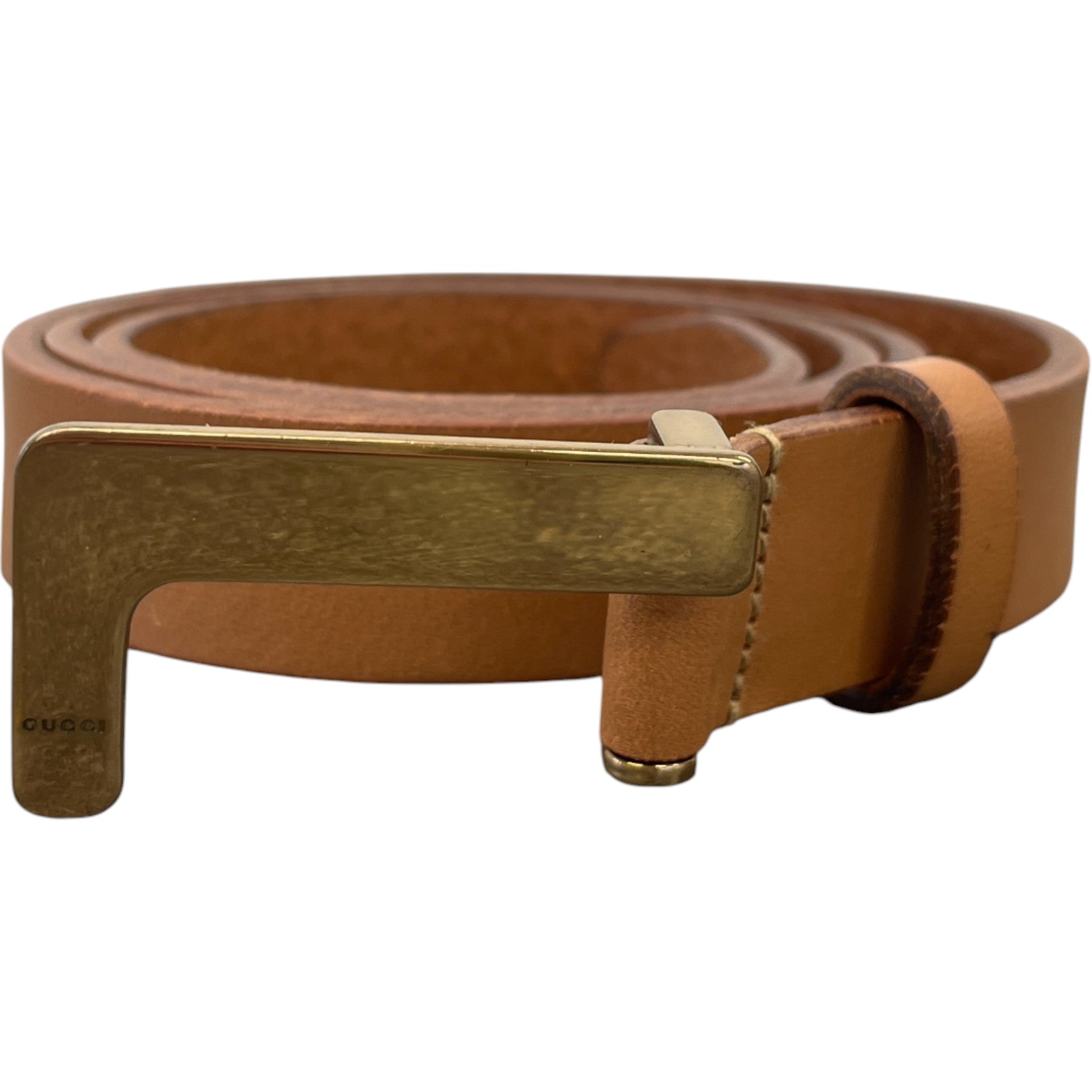 Men's Engraved Logo Belt Brown Size Waist 30"