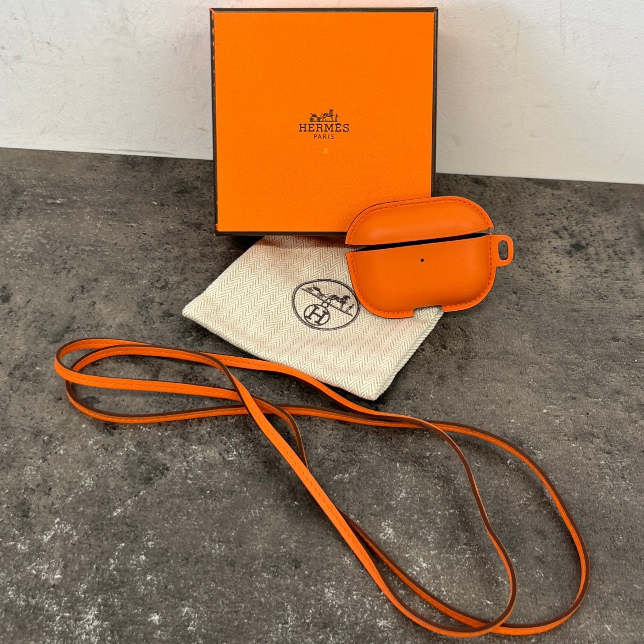 Men's Airpod Case Lanyard Orange