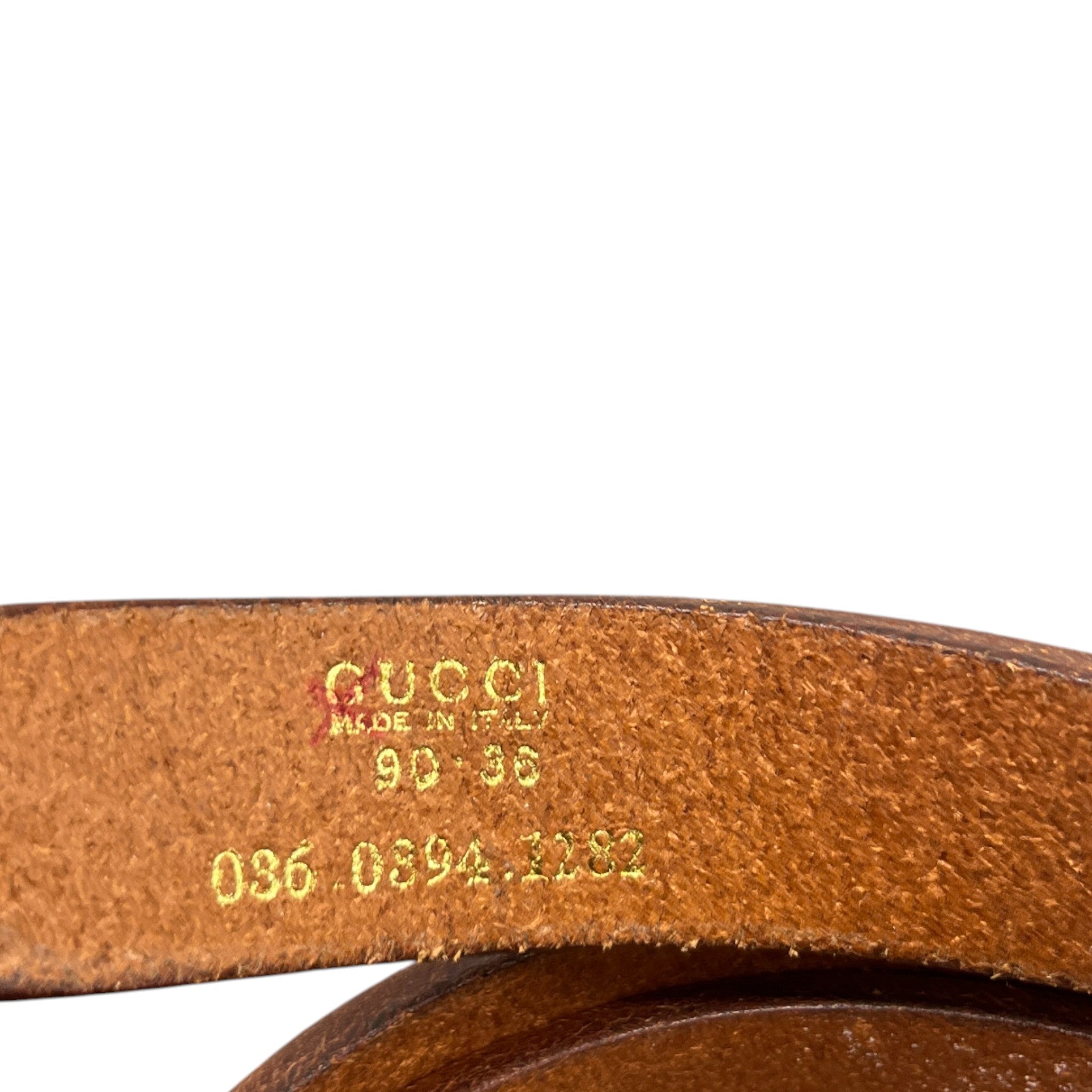 Men's Engraved Logo Belt Brown Size Waist 30"