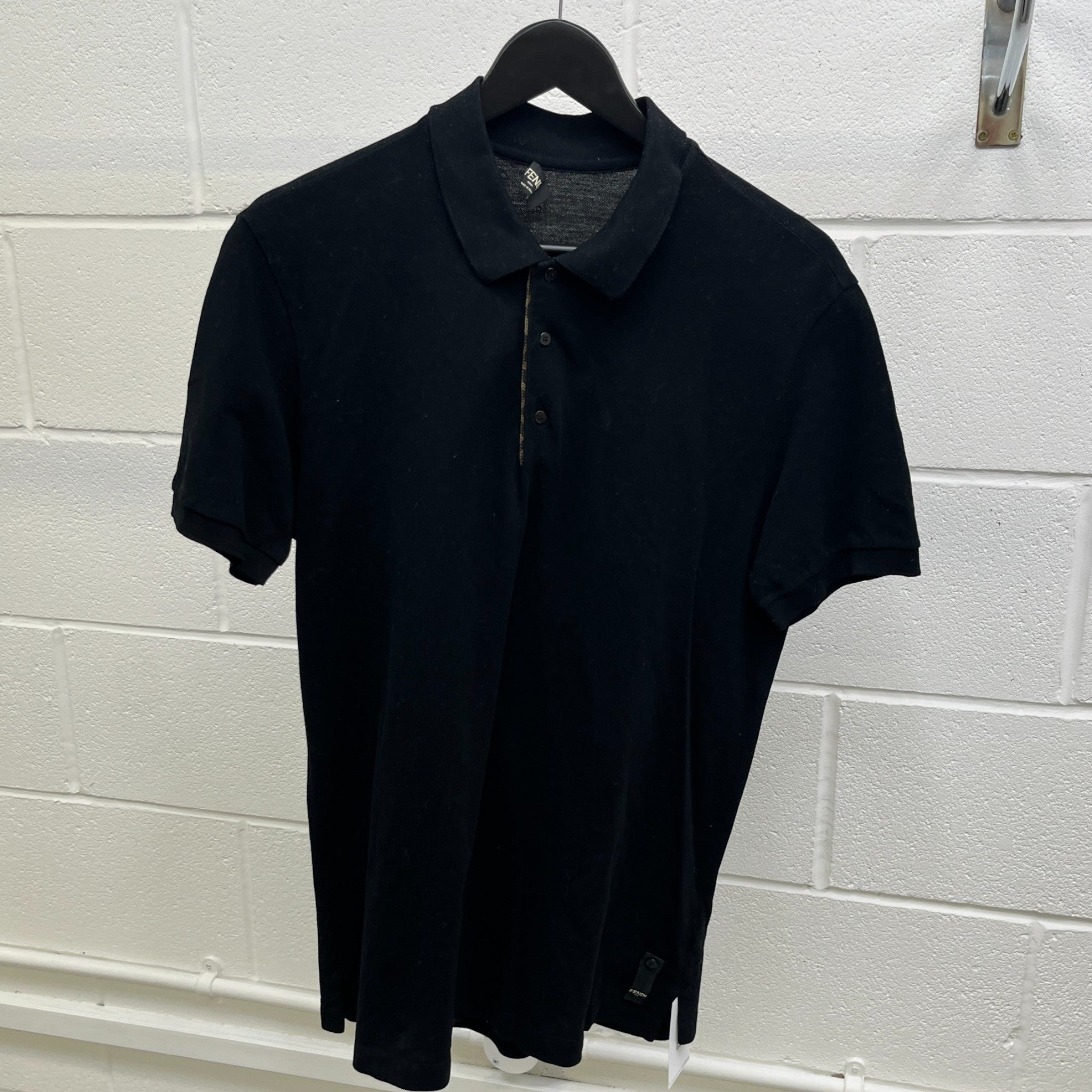 Men's Ff Pique Polo Shirt Black Size L
