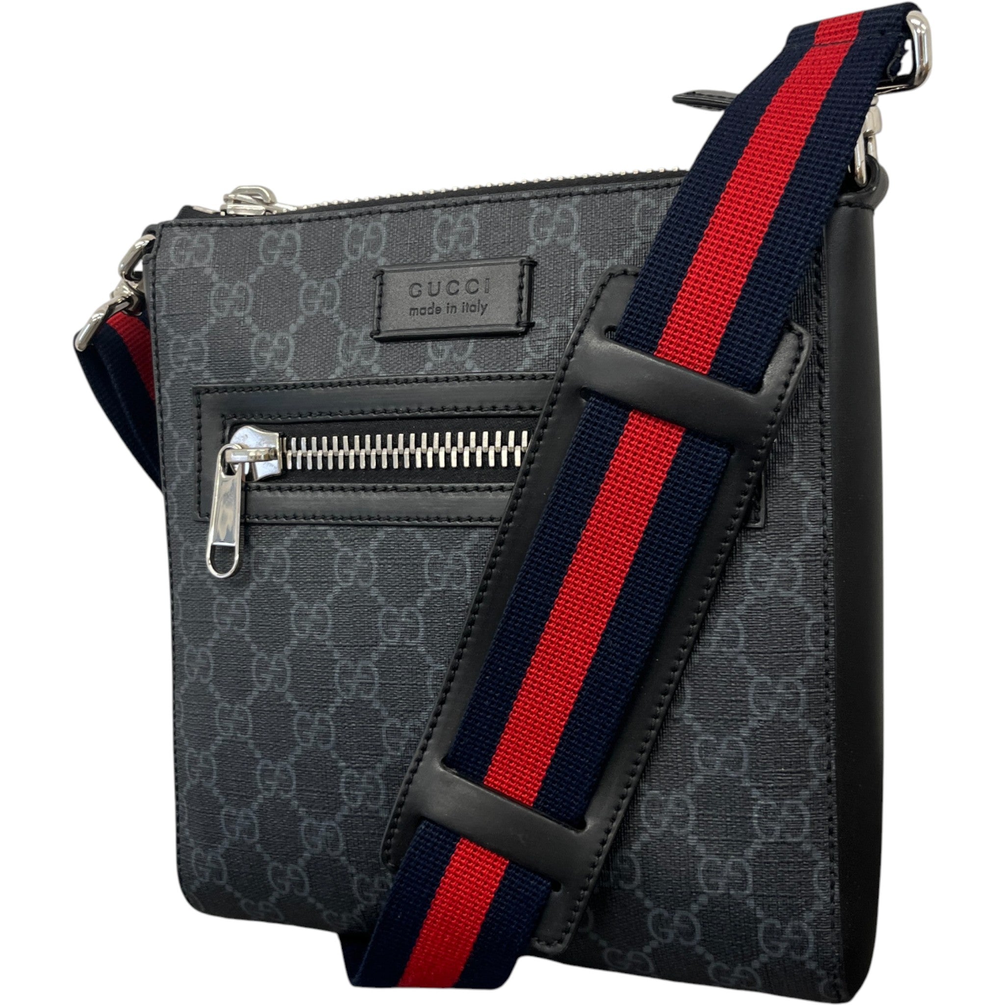 Men's Gg Supreme Small Messenger Bag Black