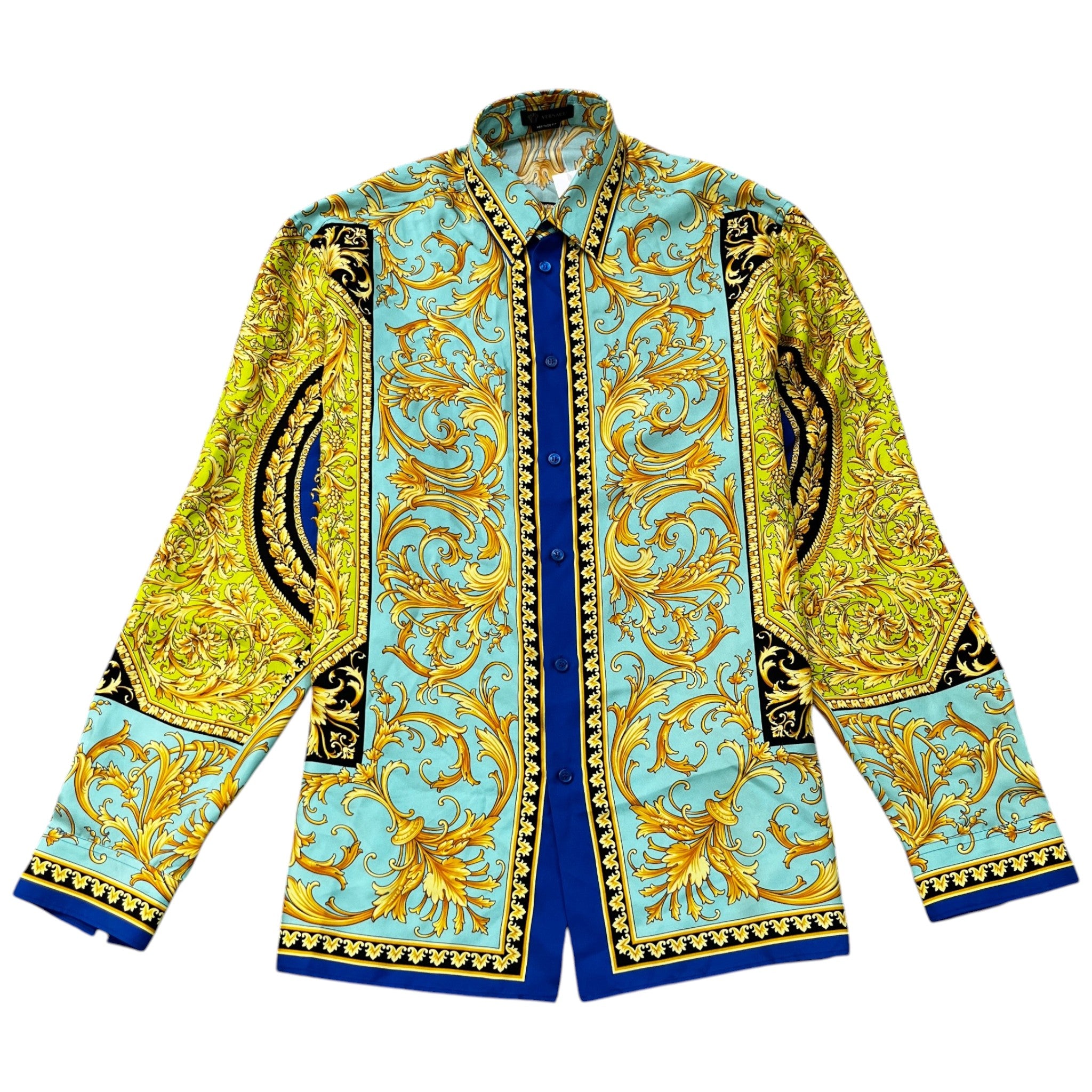 Men's Barocco Print Long Sleeve Shirt Multi-Coloured Size M