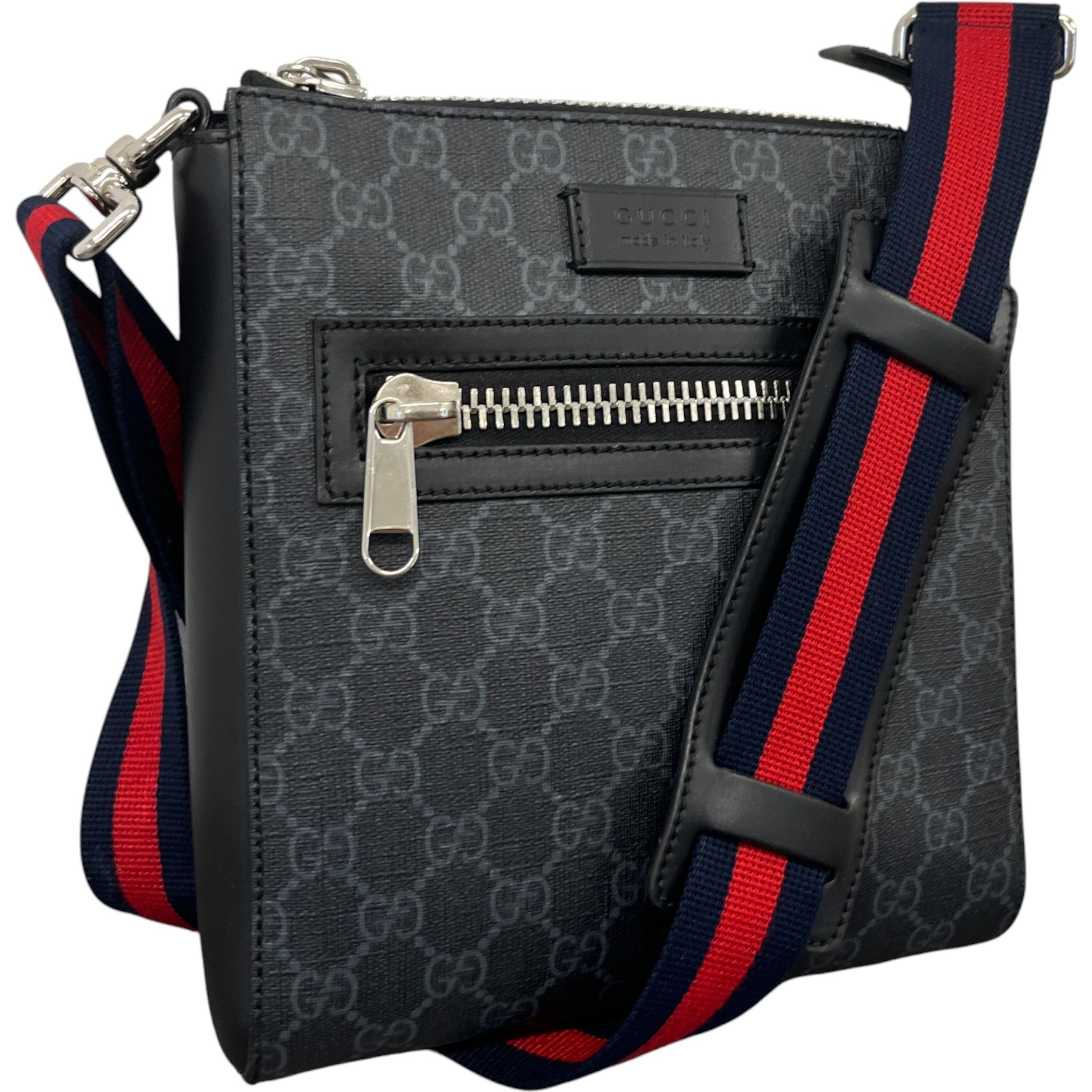 Men's Gg Supreme Small Messenger Bag Black